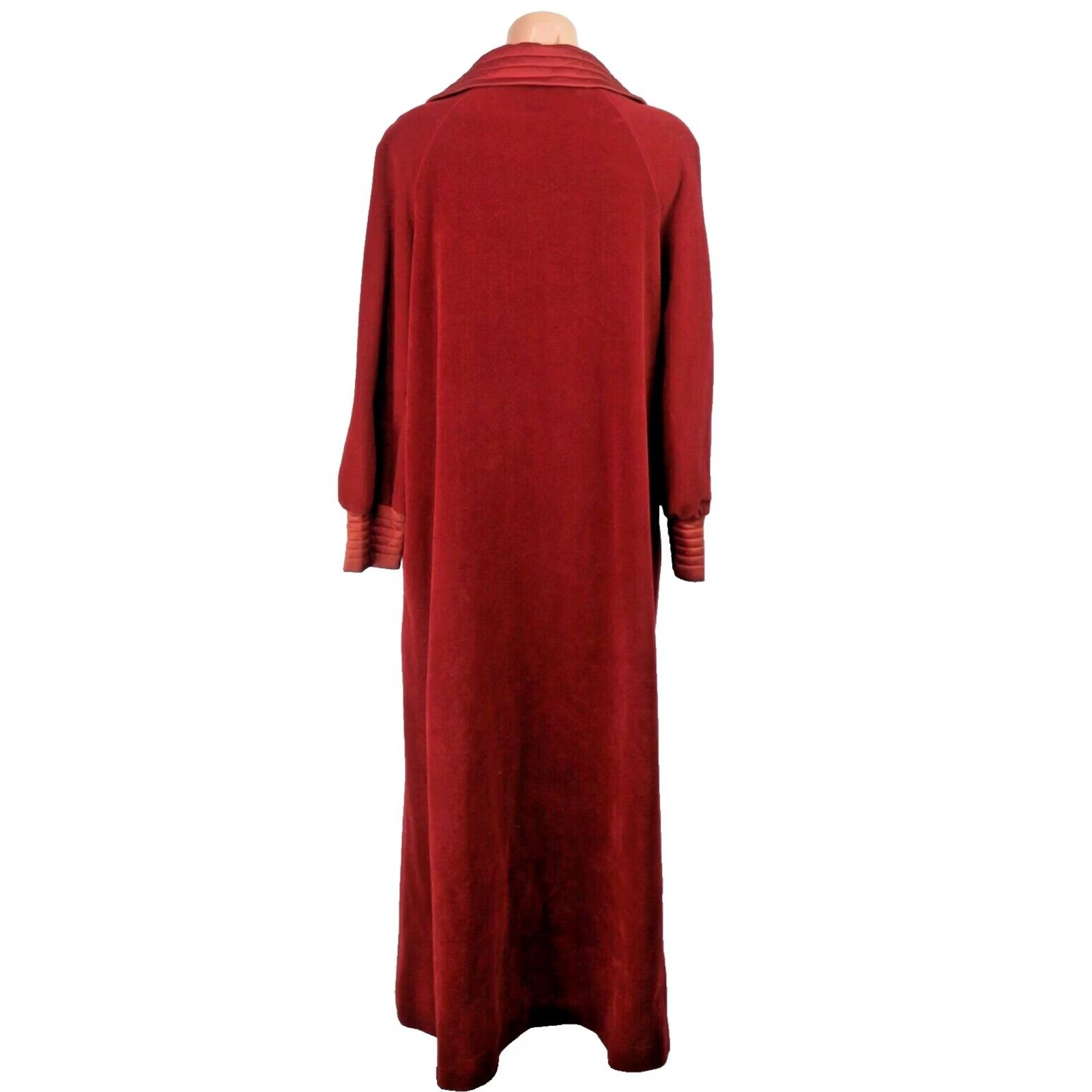 Vintage VTG Vanity Fair Rust Velour Long Robe Dress Warm House Coat Sz 12 Zip Womens 80s Gowns Brown Velvet Velour Vintage Housecoat Size XL / US 12-14 / IT 48-50 - 2 Thumbnail