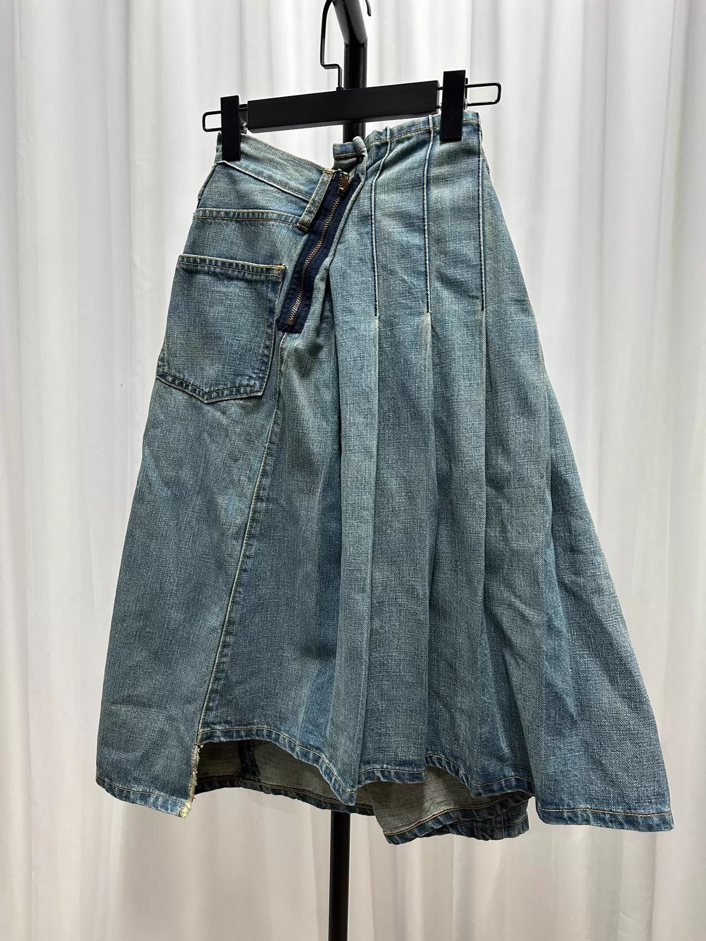 Junya Watanabe Junya Watanabe Deconstructed Reversible Denim Skirt S Size 26" / US 2 / IT 38 - 4 Thumbnail