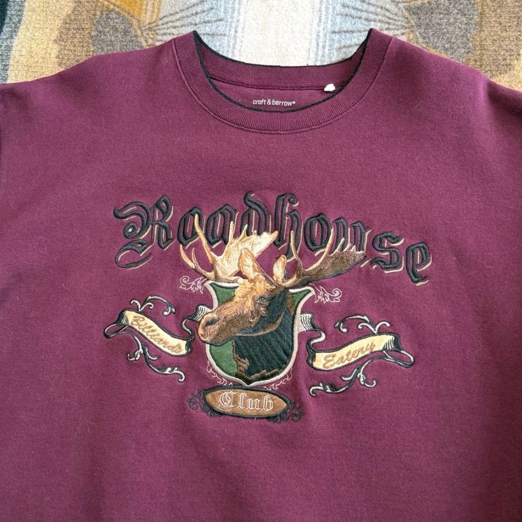 Croft & Barrow VINTAGE Croft & Barrow Sweatshirt Crew Neck Long Sleeve Red Size L Men Moose Embroidered 90s Animals Nature Outdoor Crewneck Pullover Sweatshirt Size US L / EU 52-54 / 3 - 2 Thumbnail
