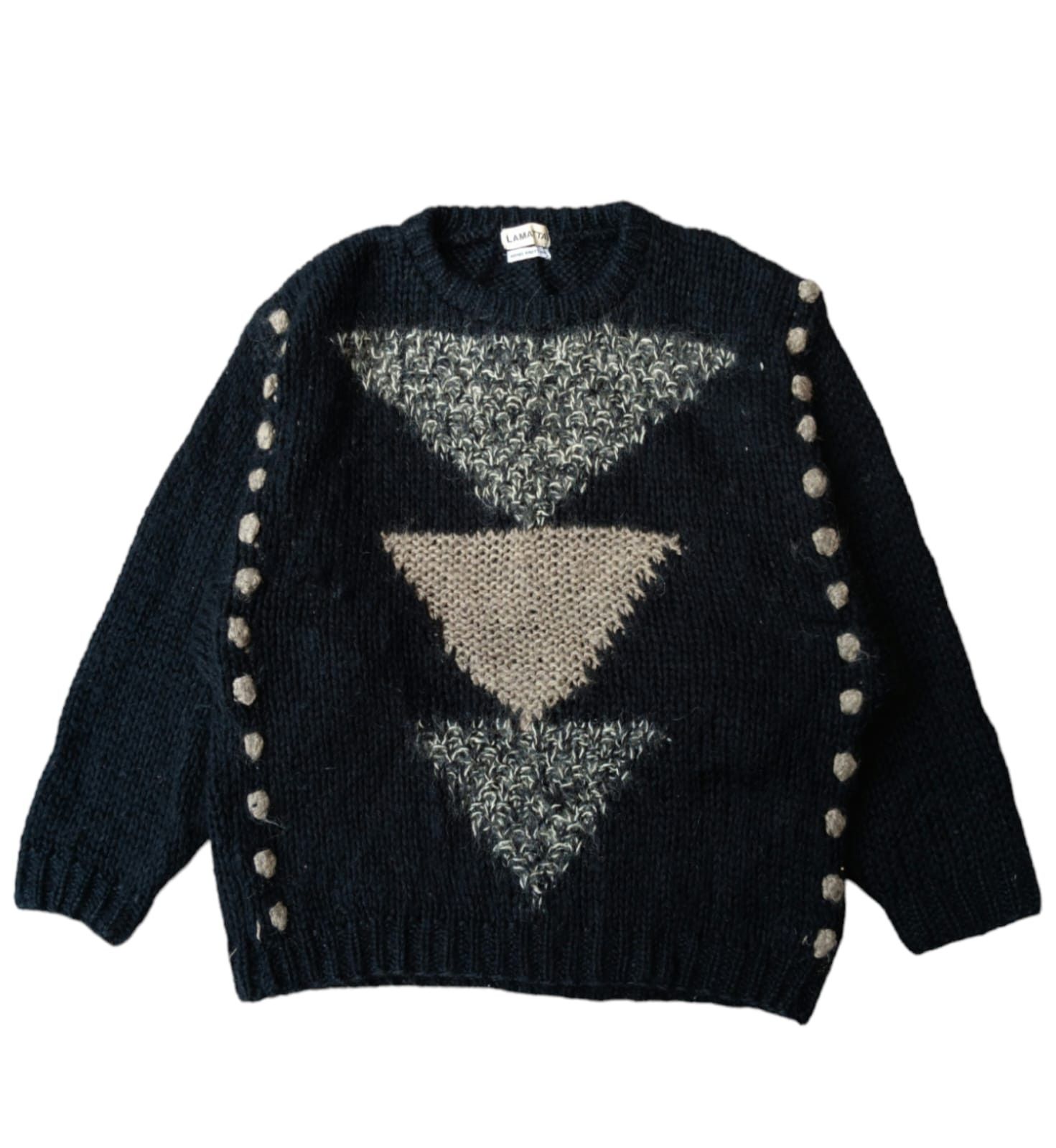 Aran Isles Knitwear × Handmade Vintage la matta hand knitting wool sweatshirt Size US L / EU 52-54 / 3 - 1 Thumbnail