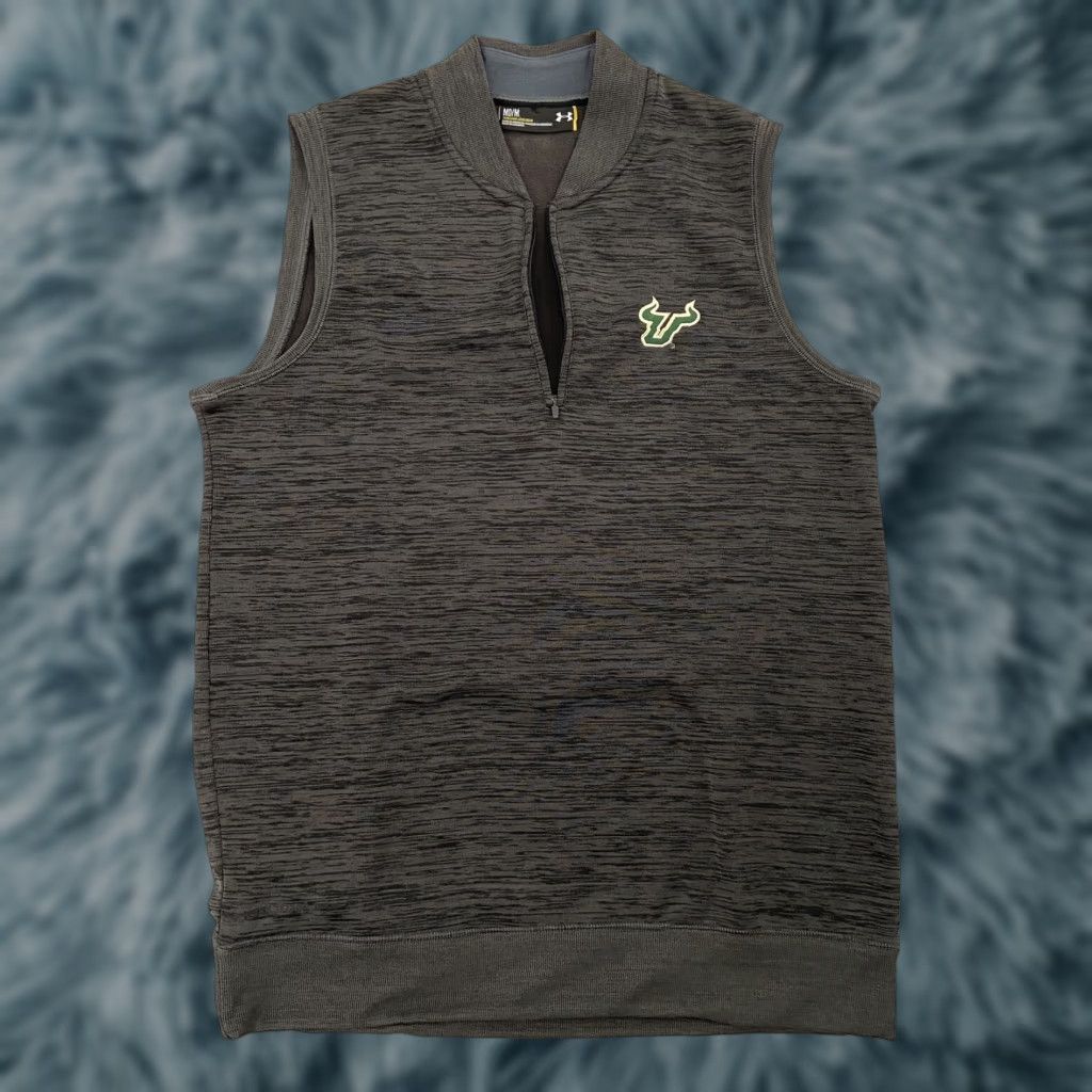 Under Armour Under Armour USF Bulls Vest Adult Medium Gray 1/4 Zip Fleece Storm Loose Fit Mens M Vest Size US M / EU 48-50 / 2 - 1 Thumbnail