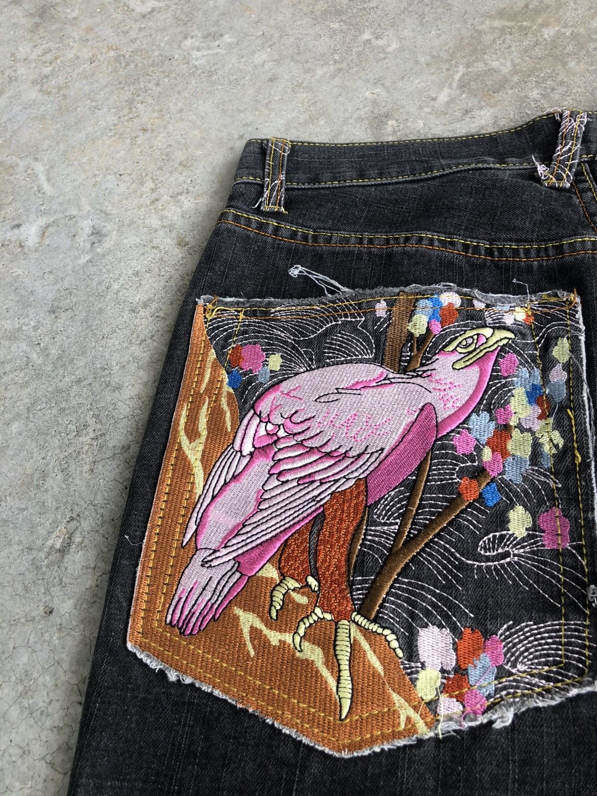 RMC Jeans Red Monkey Company Embroidered Jeans Distressed Size US 30 / EU 46 - 16 Thumbnail