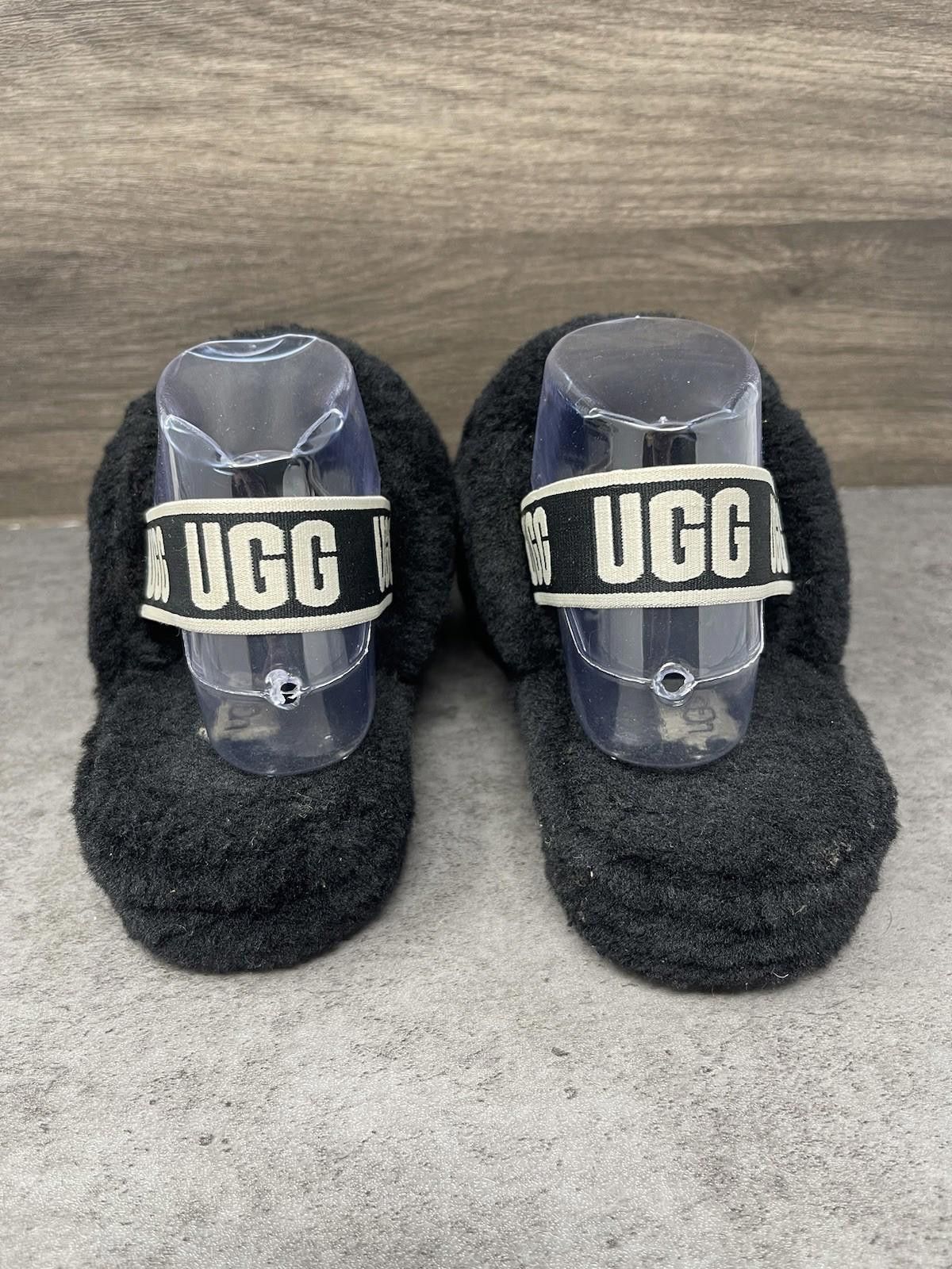 Ugg UGG Fluff Yeah Slide Slippers Womens Size 7 Black Fur Size US 7 / IT 37 - 6 Thumbnail