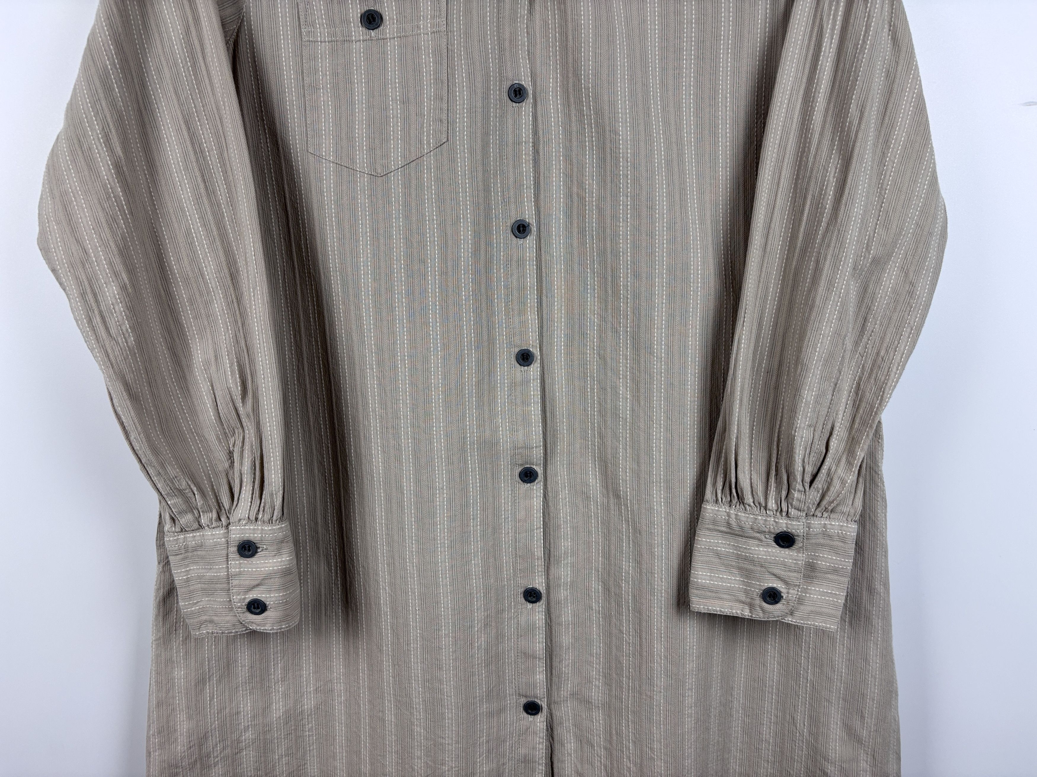 Gudrun Sjoden Womens Gudrun Sjoden Striped Cotton Shirt Dress Beige Size M Size M / US 6-8 / IT 42-44 - 3 Thumbnail
