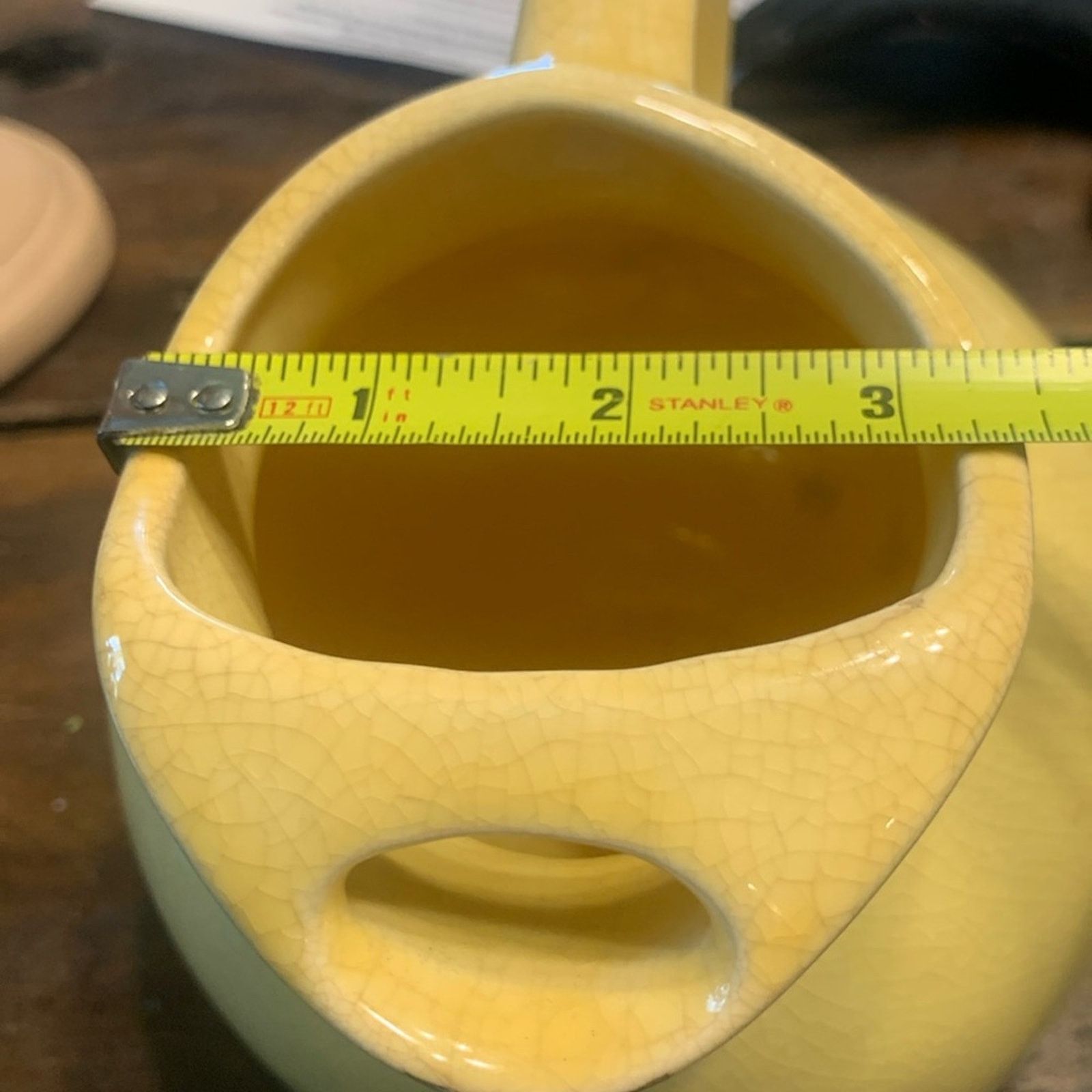 Vintage Retro yellow ceramic pottery ball pitcher with ice lip Size ONE SIZE - 9 Thumbnail