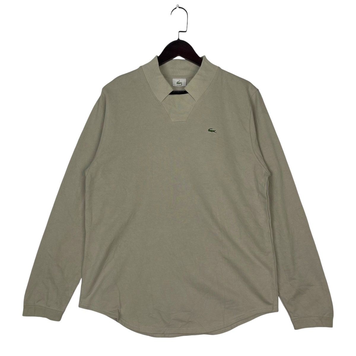 Lacoste × Vintage Vintage Lacoste Collarneck Beige Pullover Jumper Size 4 Size US M / EU 48-50 / 2 - 1 Thumbnail
