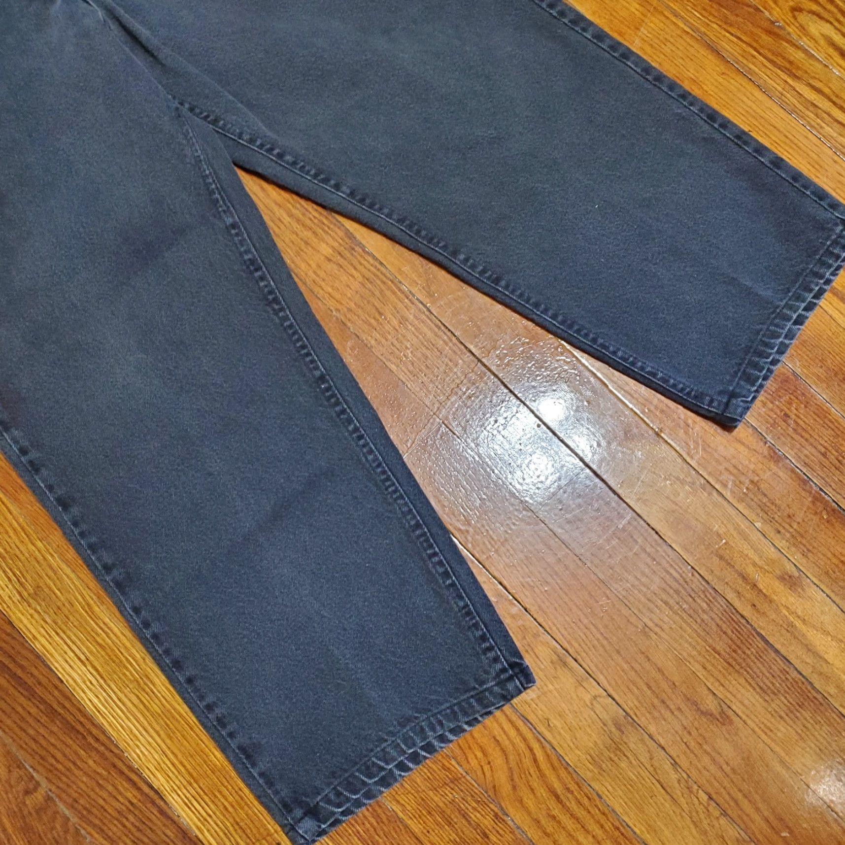 Lee VINTAGE Lee Regular Jeans Mens 38x25 Black Wash 90s Straight 5-Pocket Denim 100% Cotton Size US 38 / EU 54 - 5 Thumbnail