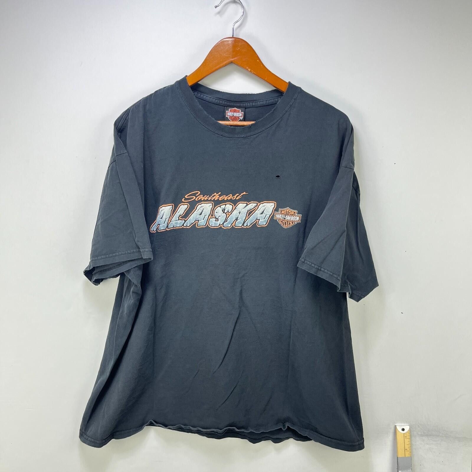 Vintage Harley Davidson Faded Alaska T Shirt 2XL