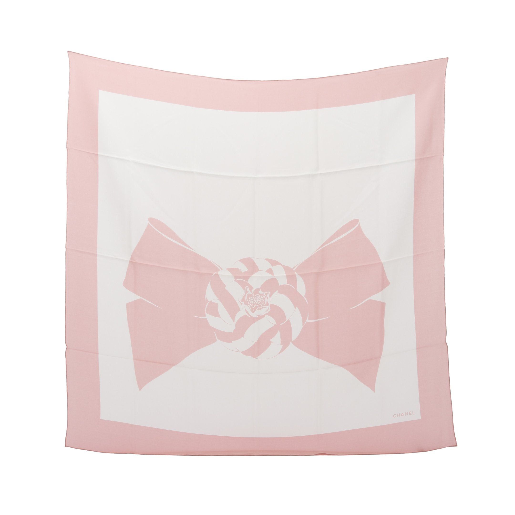 Chanel Chanel Scarf Silk White Pink Size ONE SIZE - 1 Thumbnail