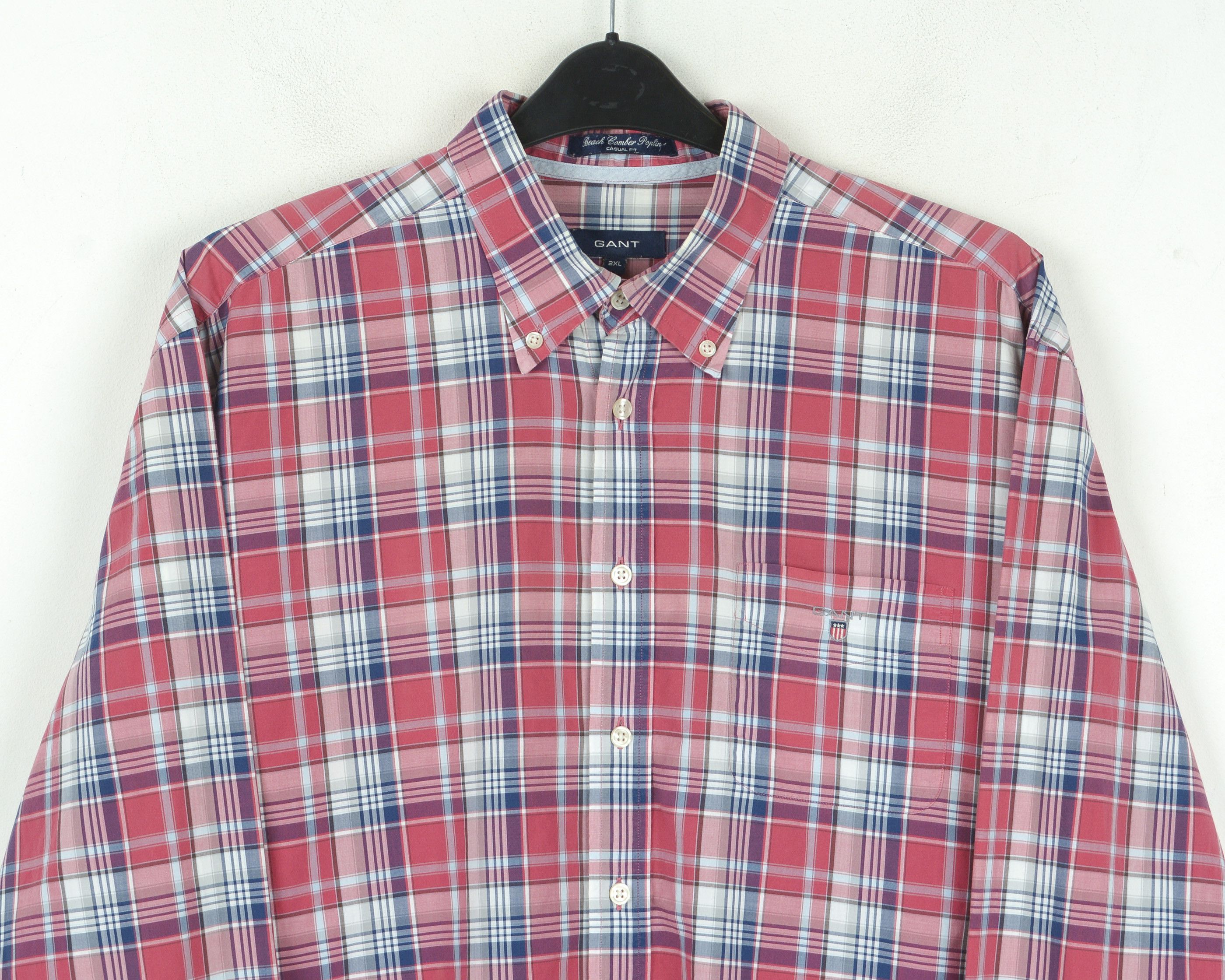 Gant Beach Comber Poplin 2XL Check Shirt Casual Plaid Long Sleeve Size US XXL / EU 58 / 5 - 6 Thumbnail