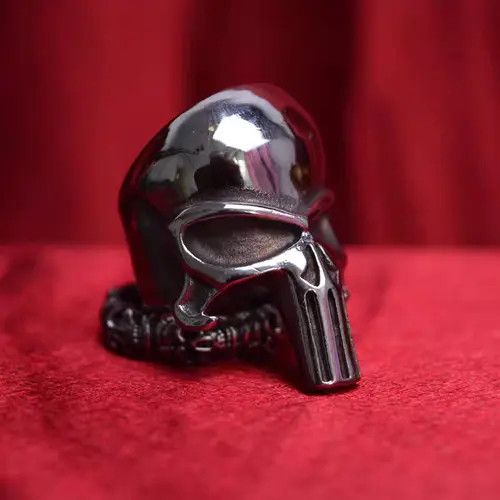 Avant Garde x Jewelry Skull Modern Jewelry Rings Open Ring (Size 7-13) in Silver, Men's