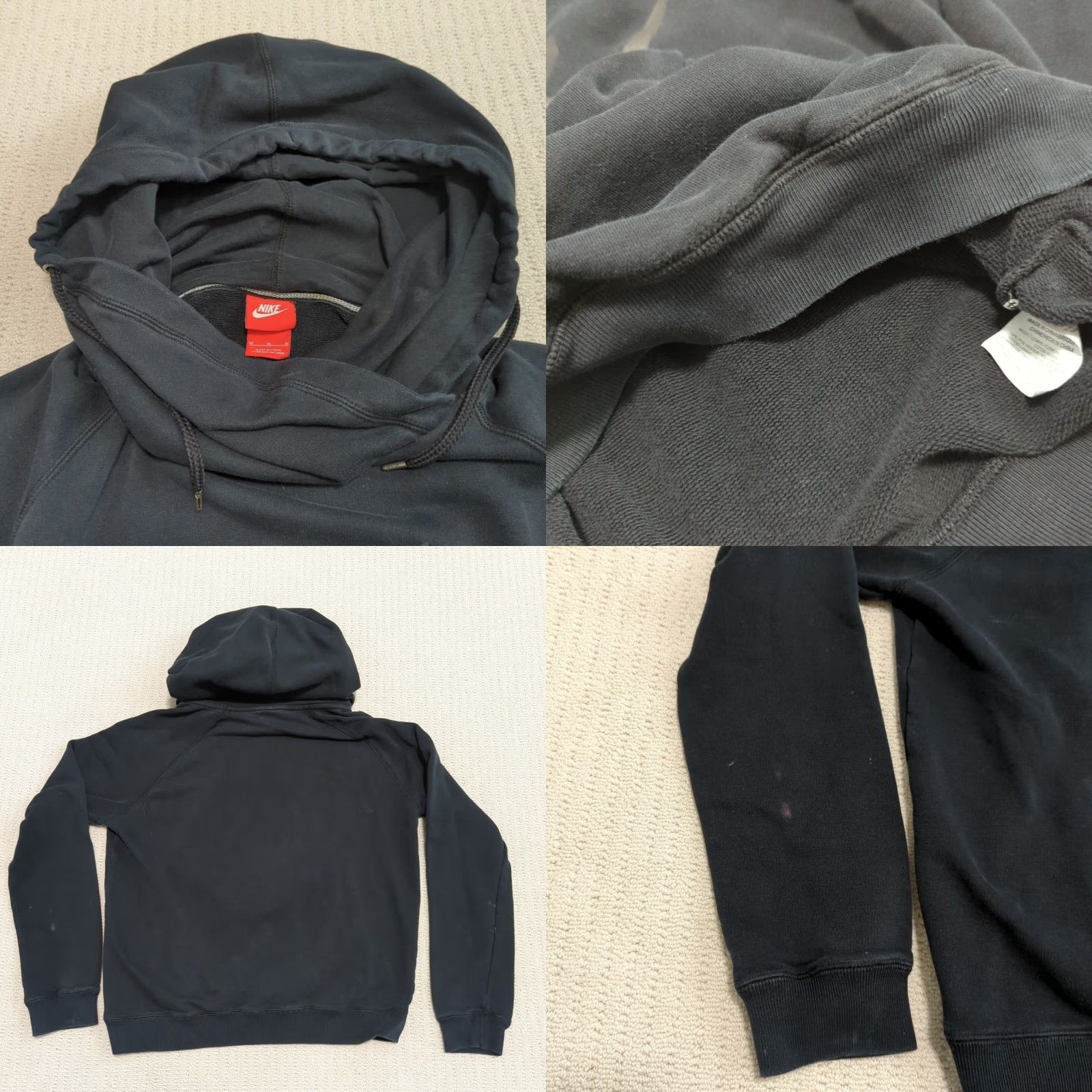 Nike VINTAGE Nike Logo Hoodie Womens M Black Pullover Hooded Sweatshirt Knit Sweatshirt Size M / US 6-8 / IT 42-44 - 8 Thumbnail