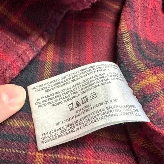 Eddie Bauer VINTAGE Eddie Bauer Maroon Mens XL Bristol Plaid Flannel Long Sleeve Button Up Shirt Size US XL / EU 56 / 4 - 6 Thumbnail