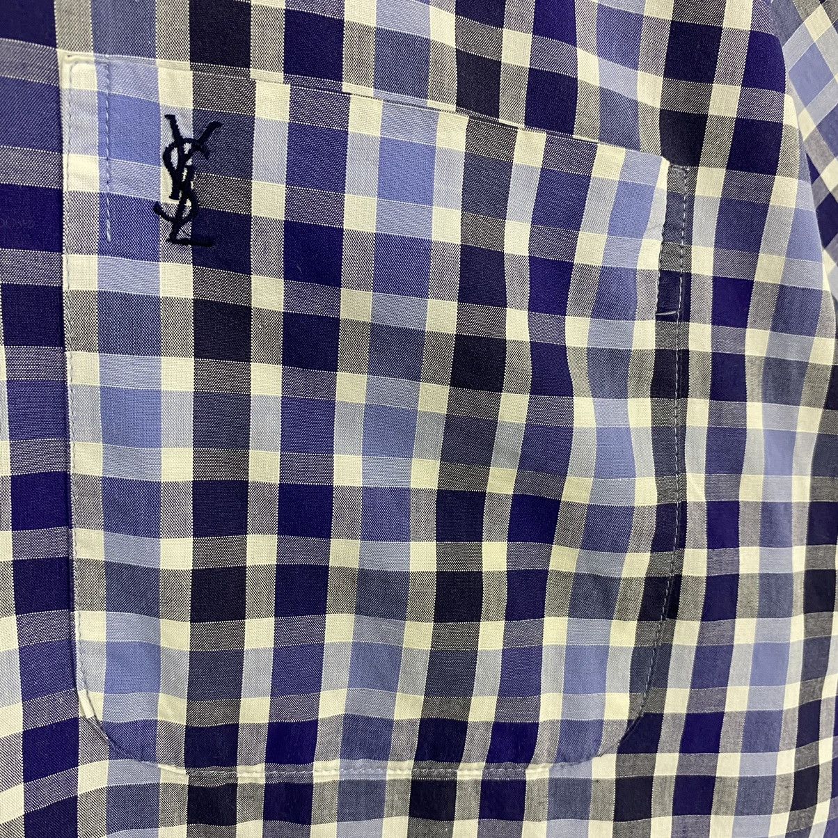 Summer YSL Blue Shirt Striped Logo