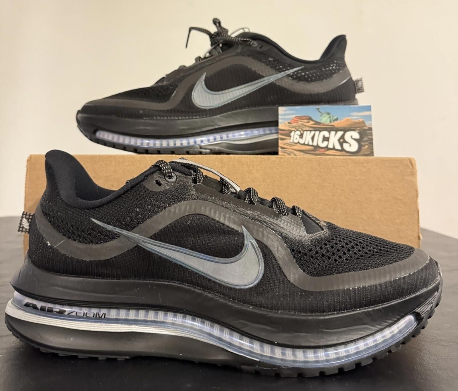 Nike Size 10 - Nike Pegasus Premium Black Metallic Silver Size US 10 / EU 43 - 1 Thumbnail
