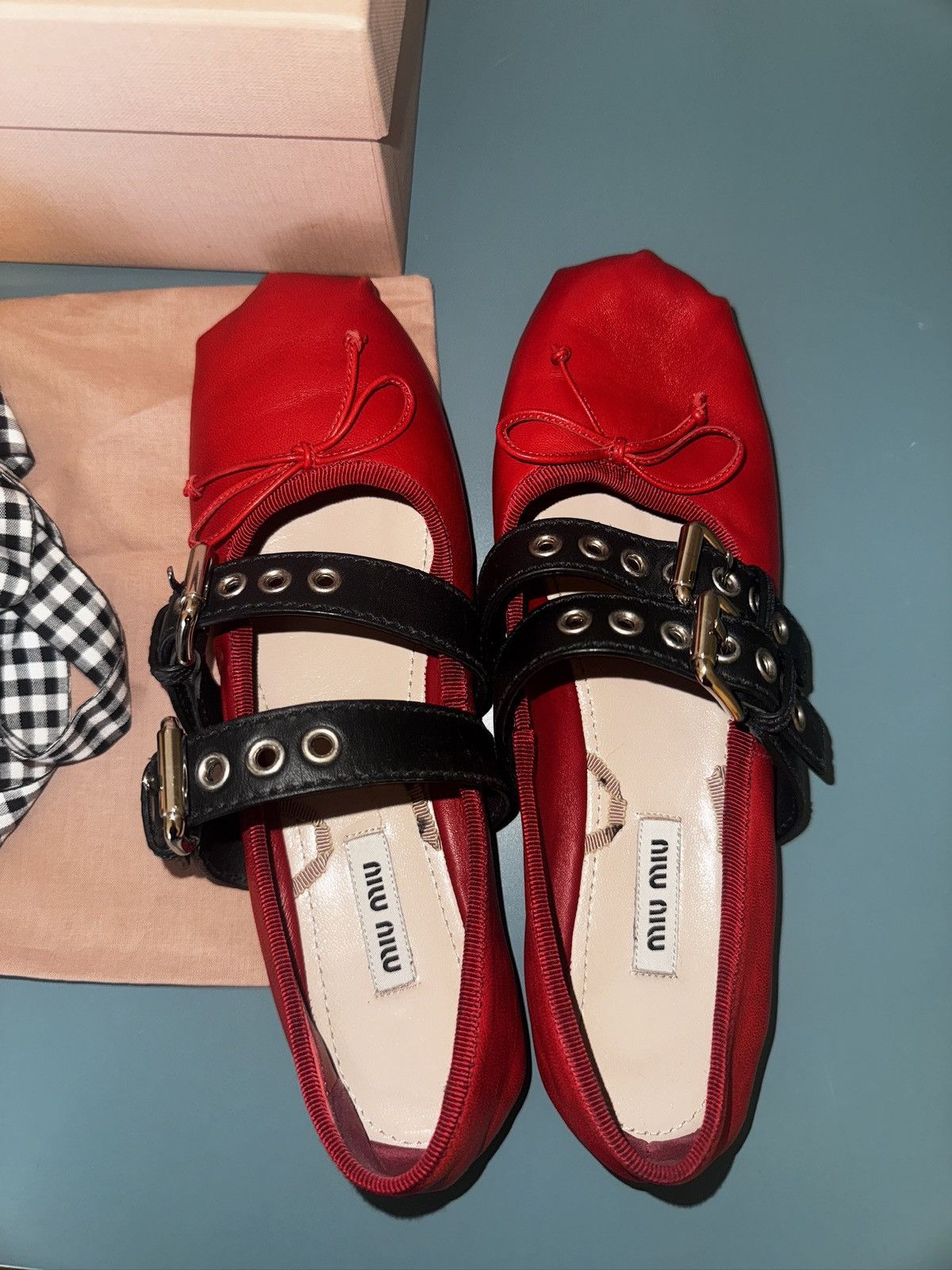 Miu Miu Miu Miu Leather ballet flats Size US 6.5 / IT 36.5 - 2 Thumbnail