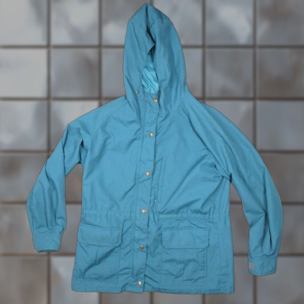 Eddie Bauer VINTAGE Eddie Bauer Women Large Blue Zip Hooded Jacket Lined Jersey Polyester Made in Hong Kong Y2K Size L / US 10 / IT 46 - 1 Thumbnail