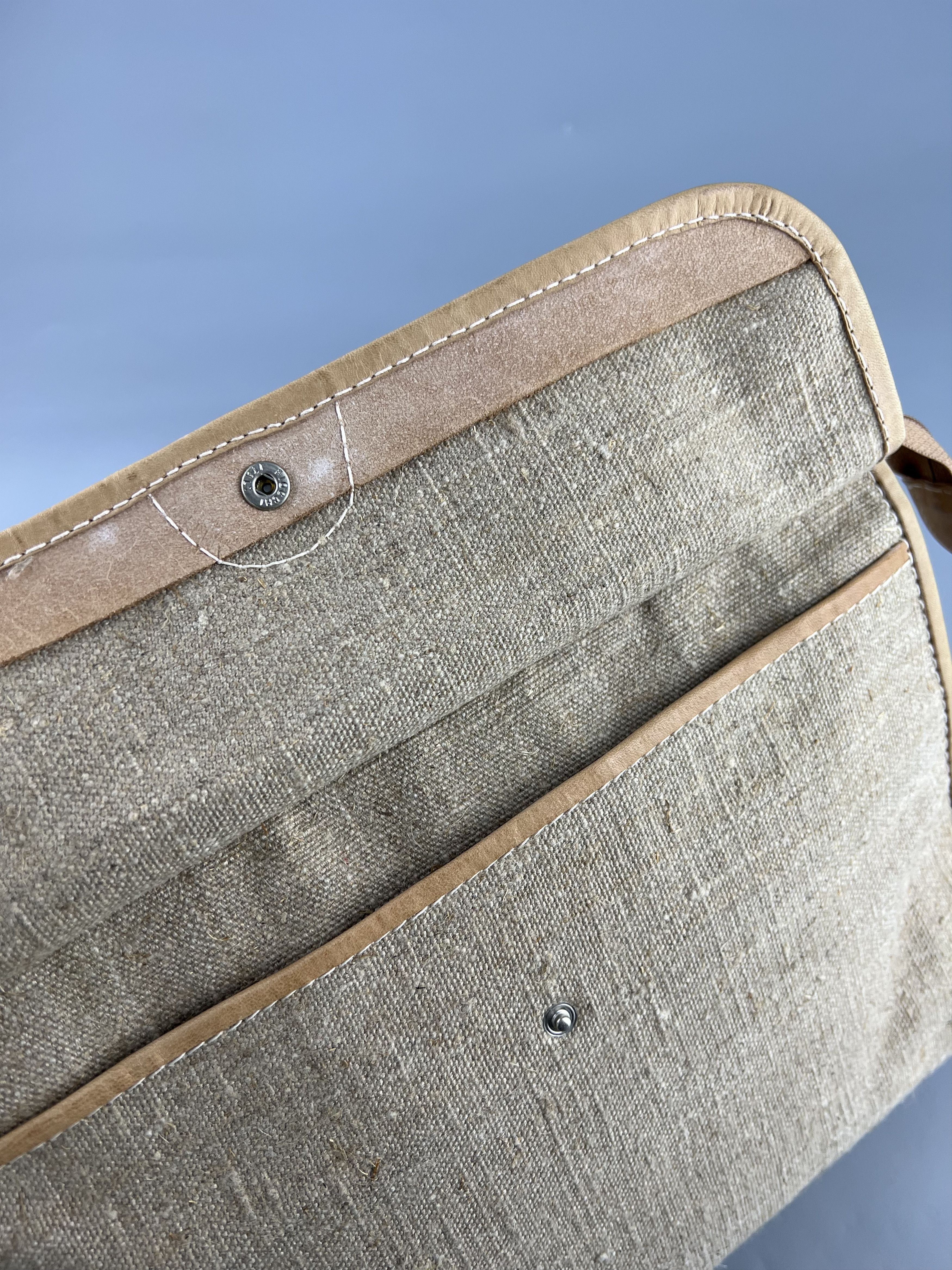BREE × Vintage Bree Vintage Rare Beige Canvas Leather Clutch Cosmetic Bag Size ONE SIZE - 8 Thumbnail