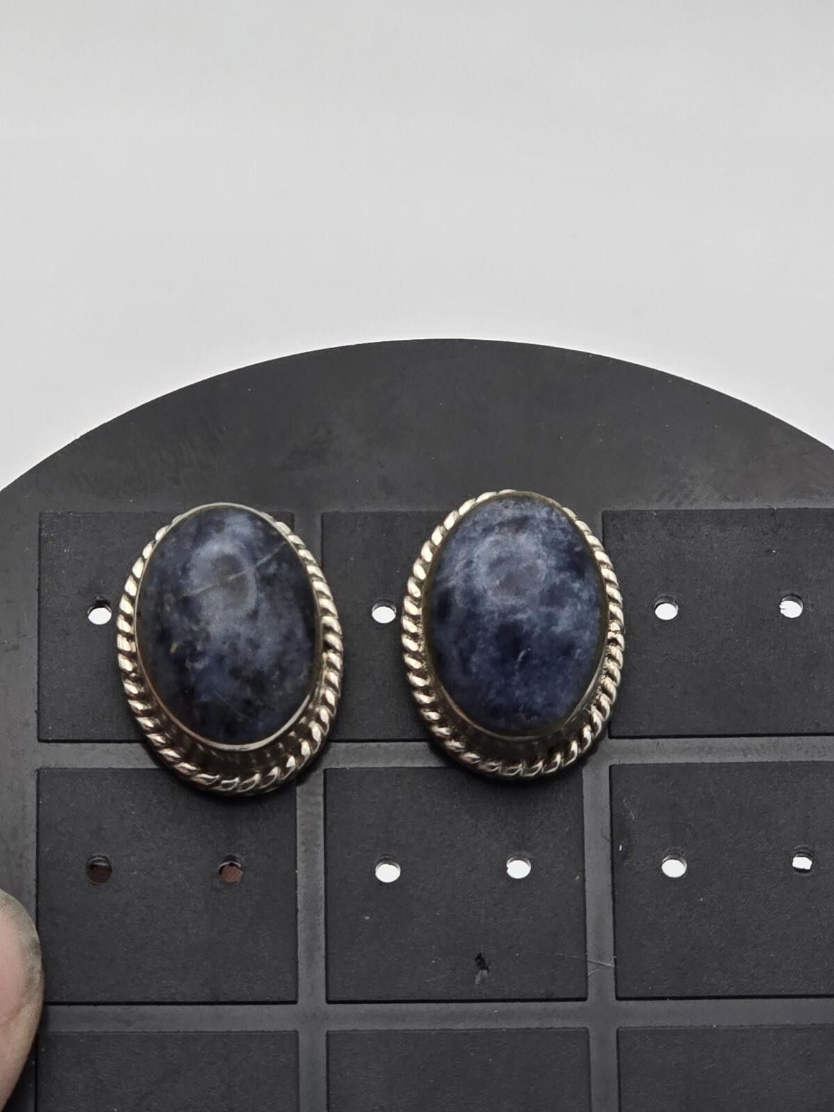 Other Vtg Taxco Mexico Sterling Silver Sodalite Earrings Pendant Size ONE SIZE - 8 Thumbnail