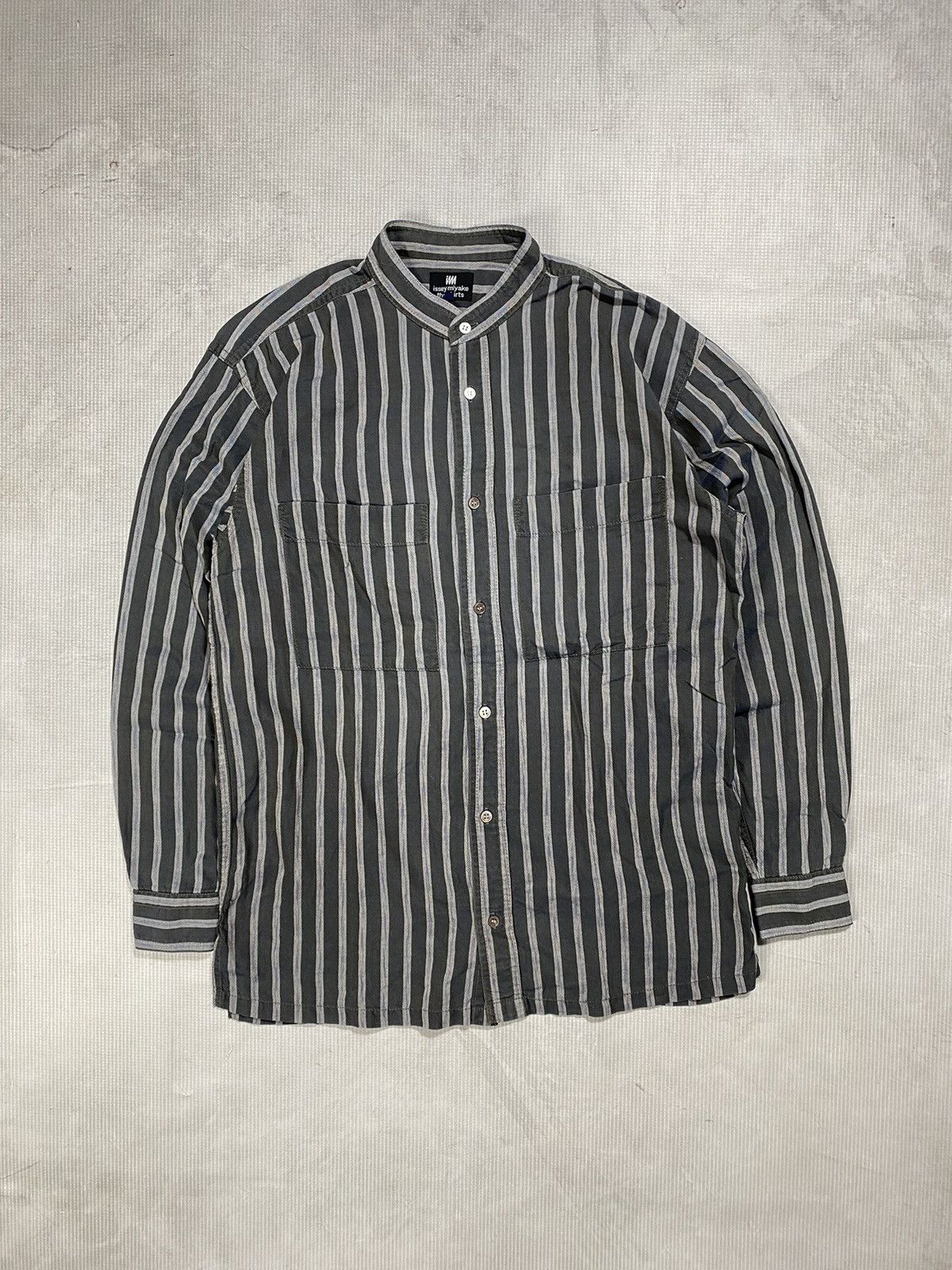 Issey Miyake 80s 90s Striped Button Up Shirt