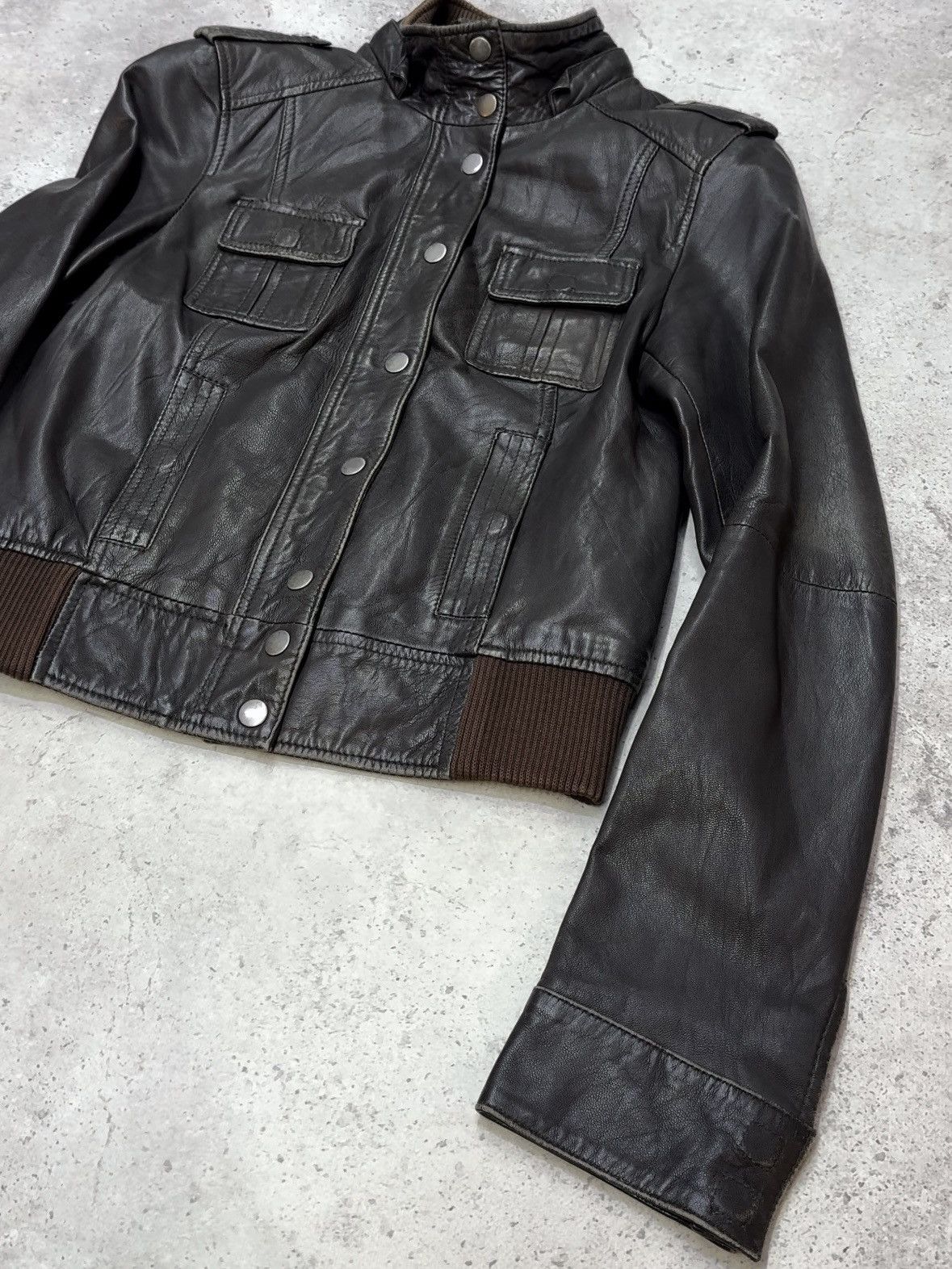 Japanese Brand Vintage Cropped Solf Leather Acne Style Jacket Size US S / EU 44-46 / 1 - 4 Thumbnail