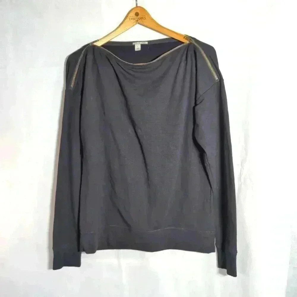 Designer Halogen Shoulder Zipper Sweatshirt sz M zippers are adjusta Size M / US 6-8 / IT 42-44 - 1 Thumbnail