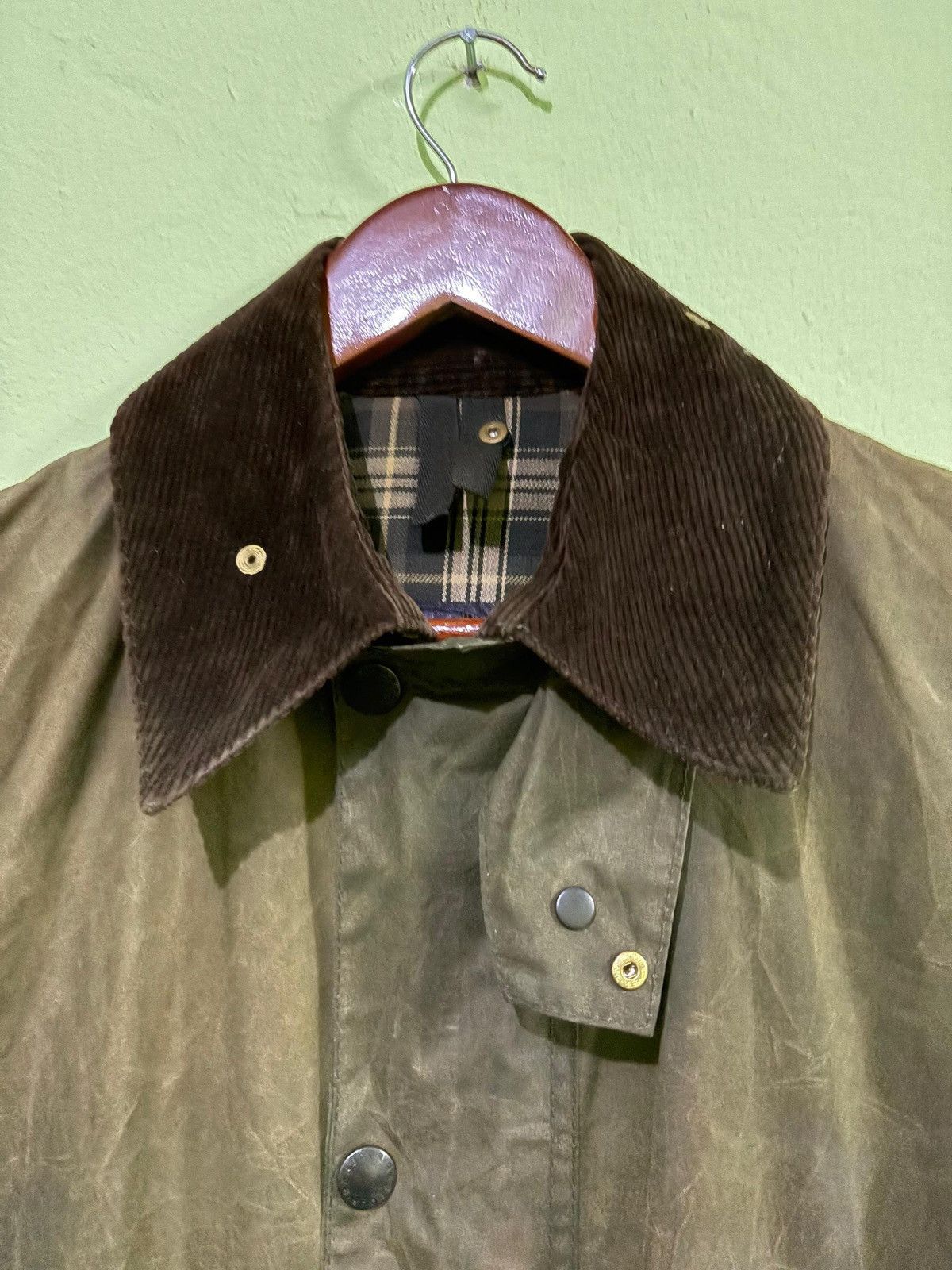Barbour VTG 90's Barbour Border Cotton Waxed Jacket Hunting Jacket Size US L / EU 52-54 / 3 - 10 Thumbnail