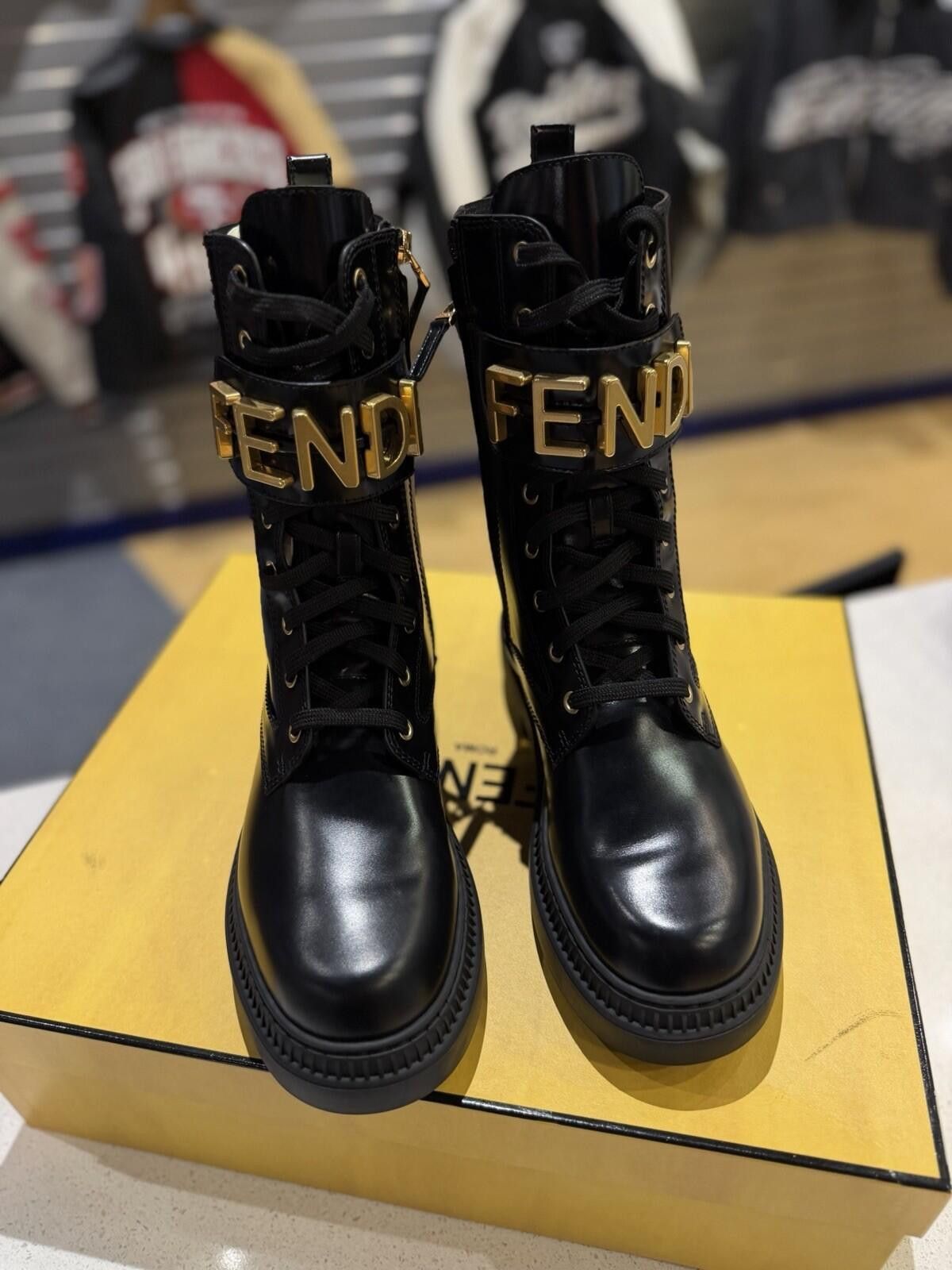 Fendi FENDI Fendigraphy Graphy Biker Combat Boots $1590 39EU/9US Size US 9 / IT 39 - 5 Thumbnail