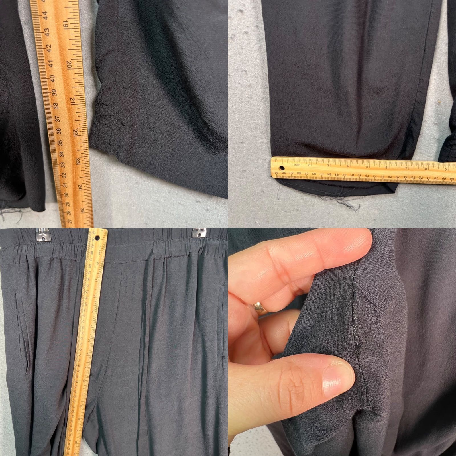 Allsaints AllSaints Mens Pants Talia Trousers Black Chino Relaxed Fit 31in Inseam L Size US 33 - 8 Thumbnail