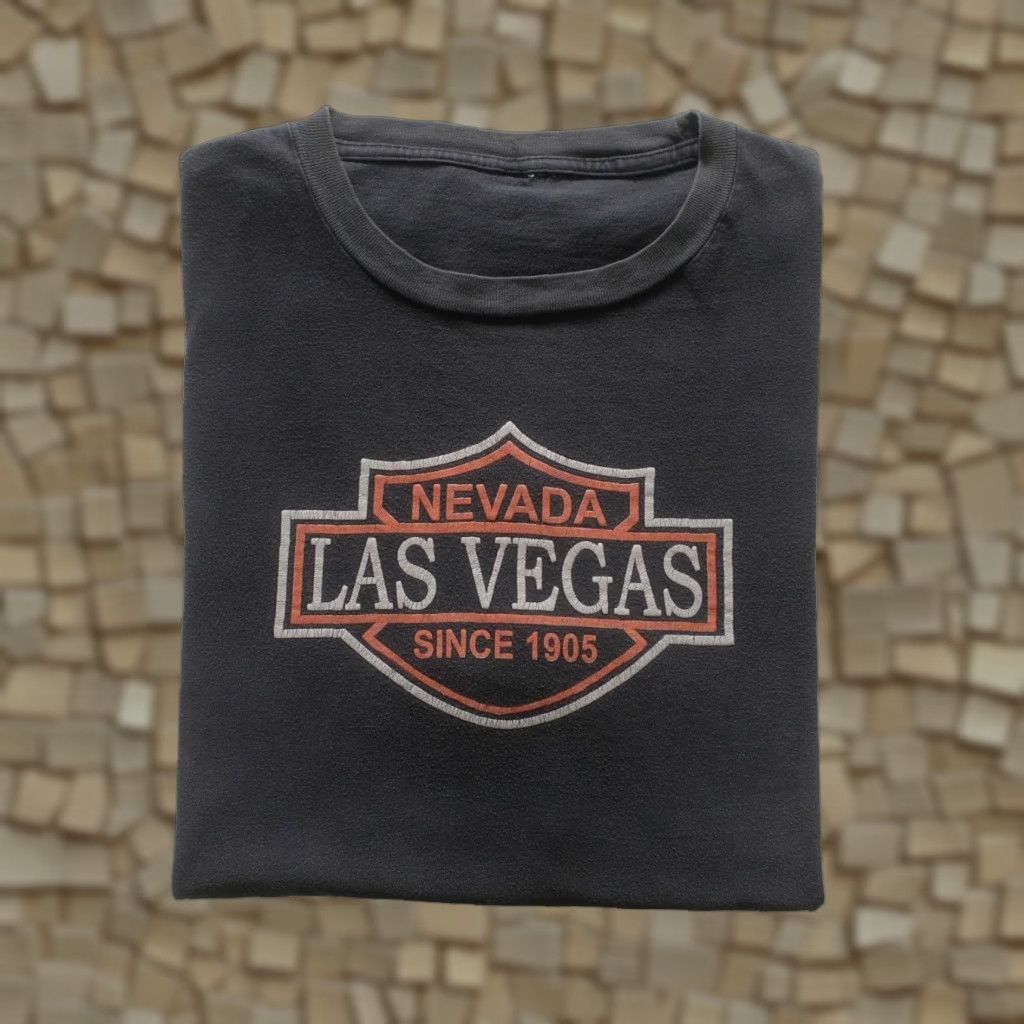 Vintage VINTAGE LAS VEGAS NEVADA MOTORCYCLE SINCE 1905 FADED BLACK GRAPHIC T SHIRT Mens XL Size US XL / EU 56 / 4 - 1 Thumbnail