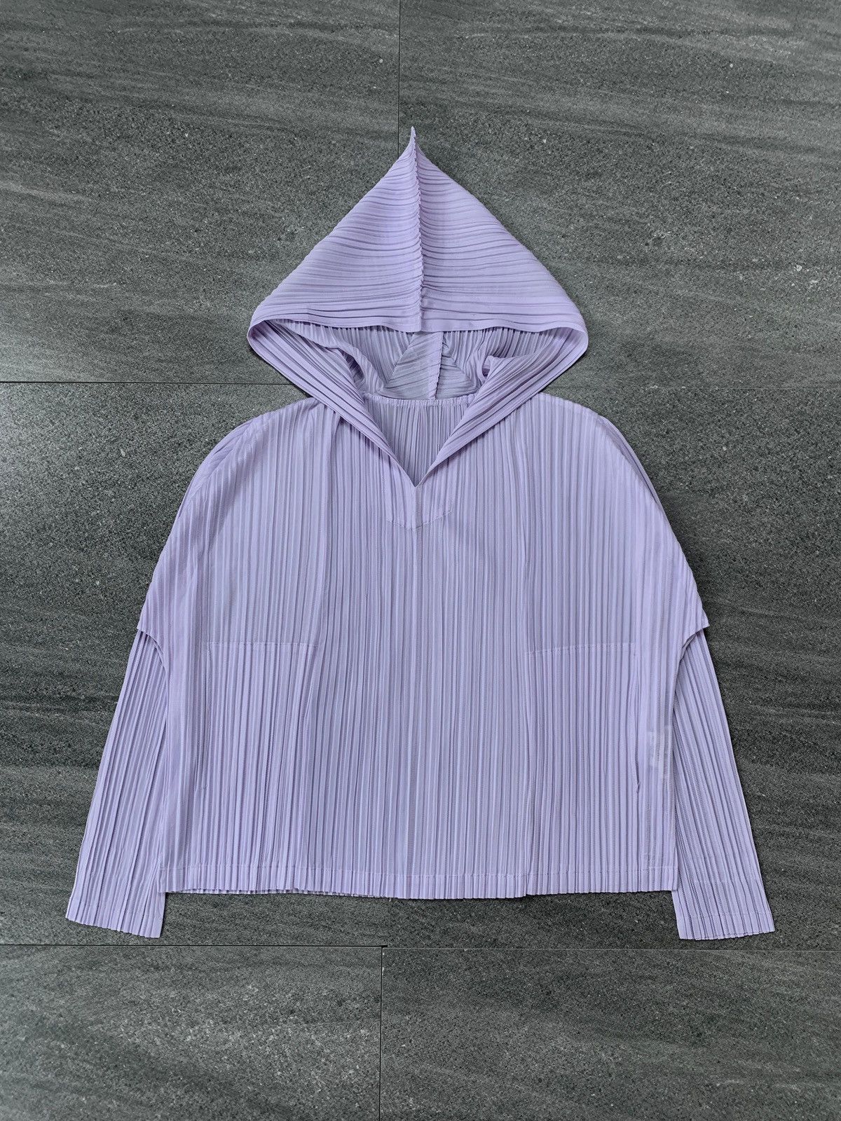 Issey Miyake Pleated Hoodie in Lavender Size US M / EU 48-50 / 2 - 2 Thumbnail