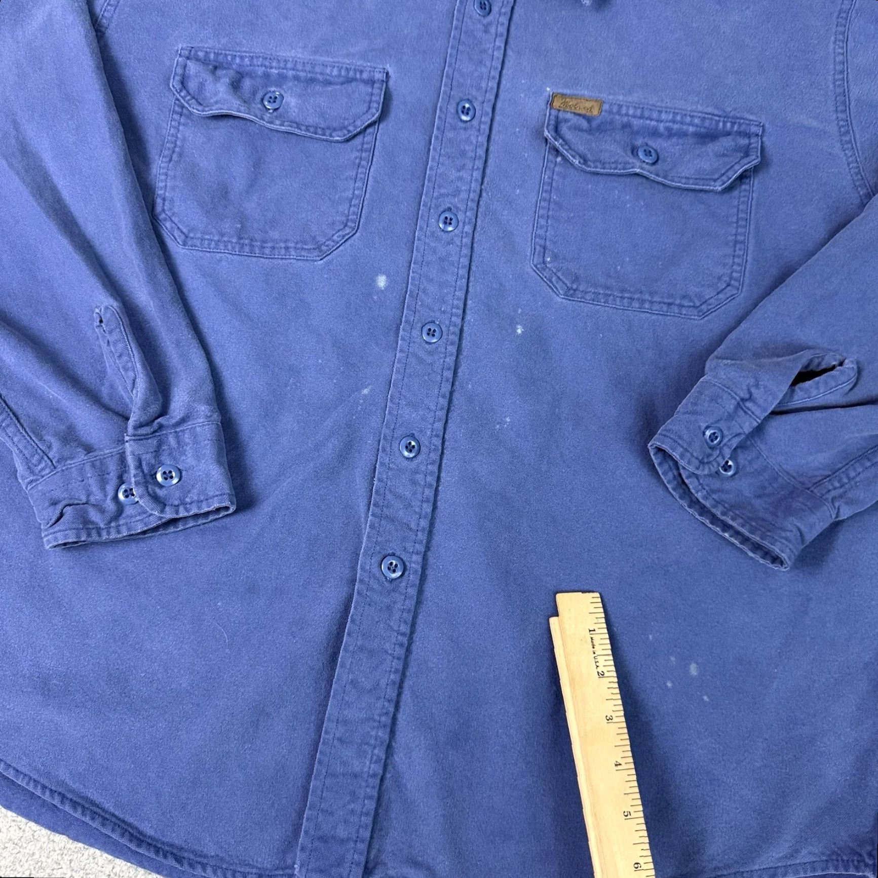 Vintage VINTAGE Woolrich Shirt Adult XL Blue Chamois Button-Up Long Sleeve Casual Distressed Size US XL / EU 56 / 4 - 7 Thumbnail