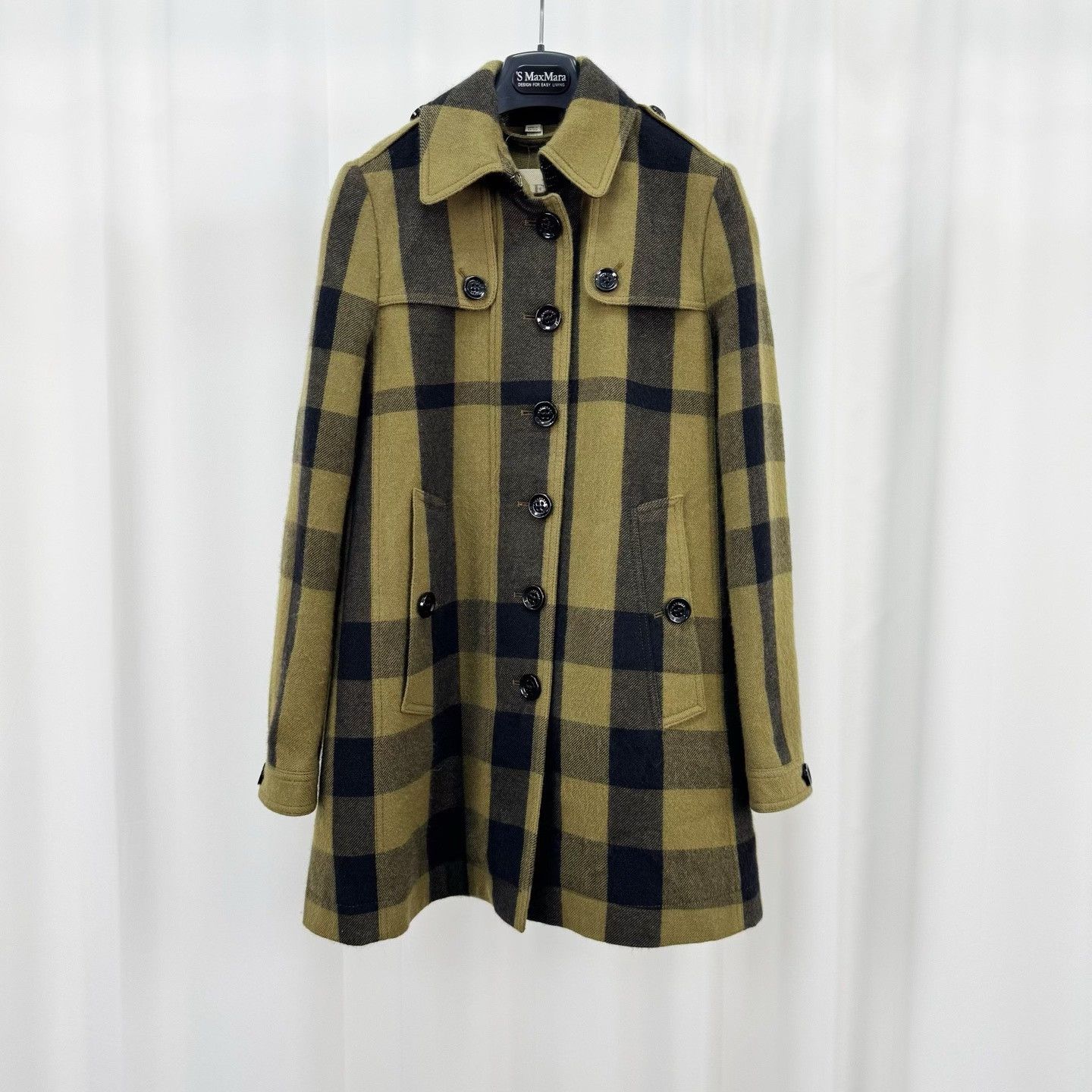 Burberry Burberry Wool Plaid Coat Size XXS / US 00 / IT 34 - 1 Thumbnail