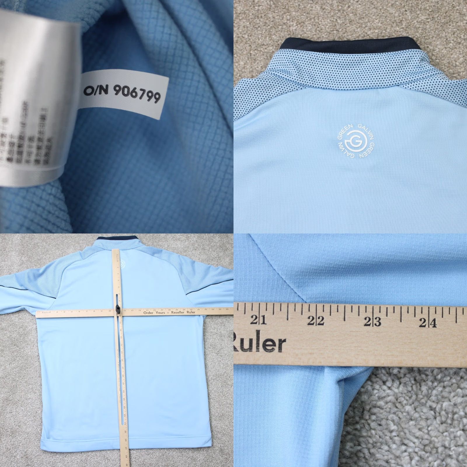 Galvin Green Galvin Green Shirt Mens XL Blue 1/4 Zip Golf Long Sleeve Polyester Stretch Size US XL / EU 56 / 4 - 8 Thumbnail