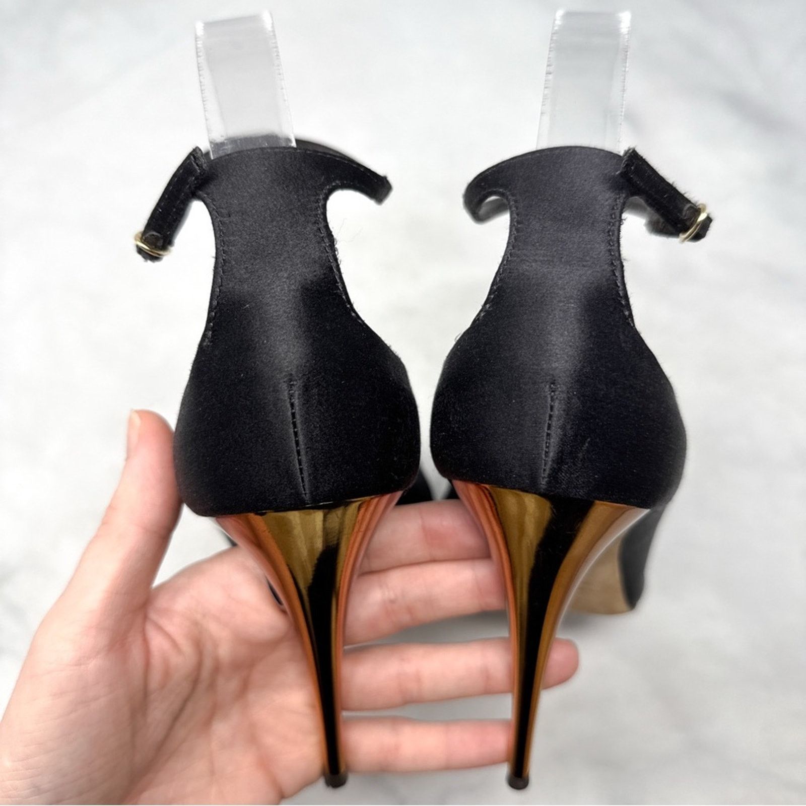 Giuseppe Zanotti Giuseppe Zanotti Vintage Y2K Leather Croc Flower Silk Heels Size US 9 / IT 39 - 6 Thumbnail