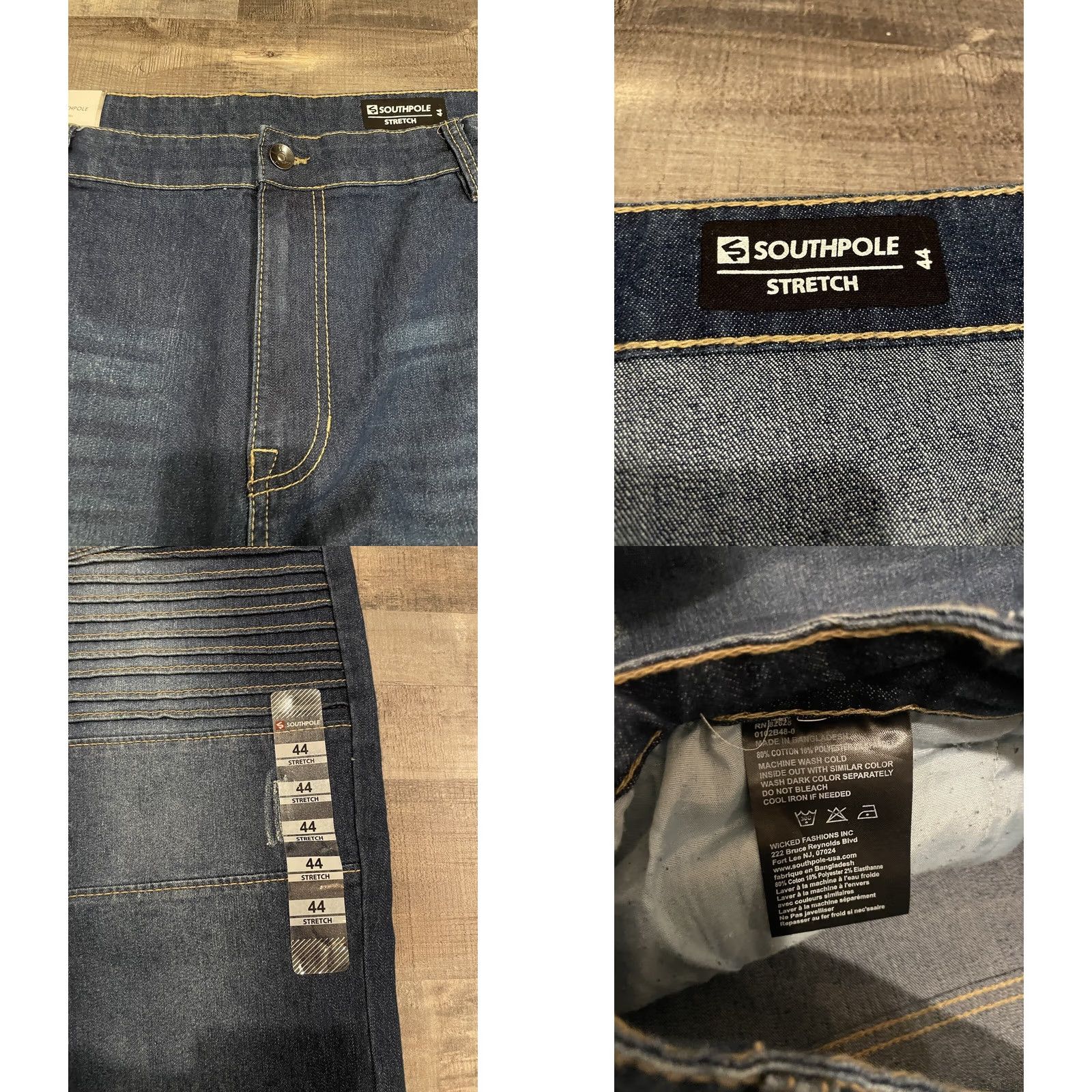 Southpole Southpole Jeans Mens Size 44 Blue Stretch Active Flex 44x33 Dark Denim Zip Regular Straight Inseam 33in Men Fade F251 Size US 30 / EU 46 - 8 Thumbnail