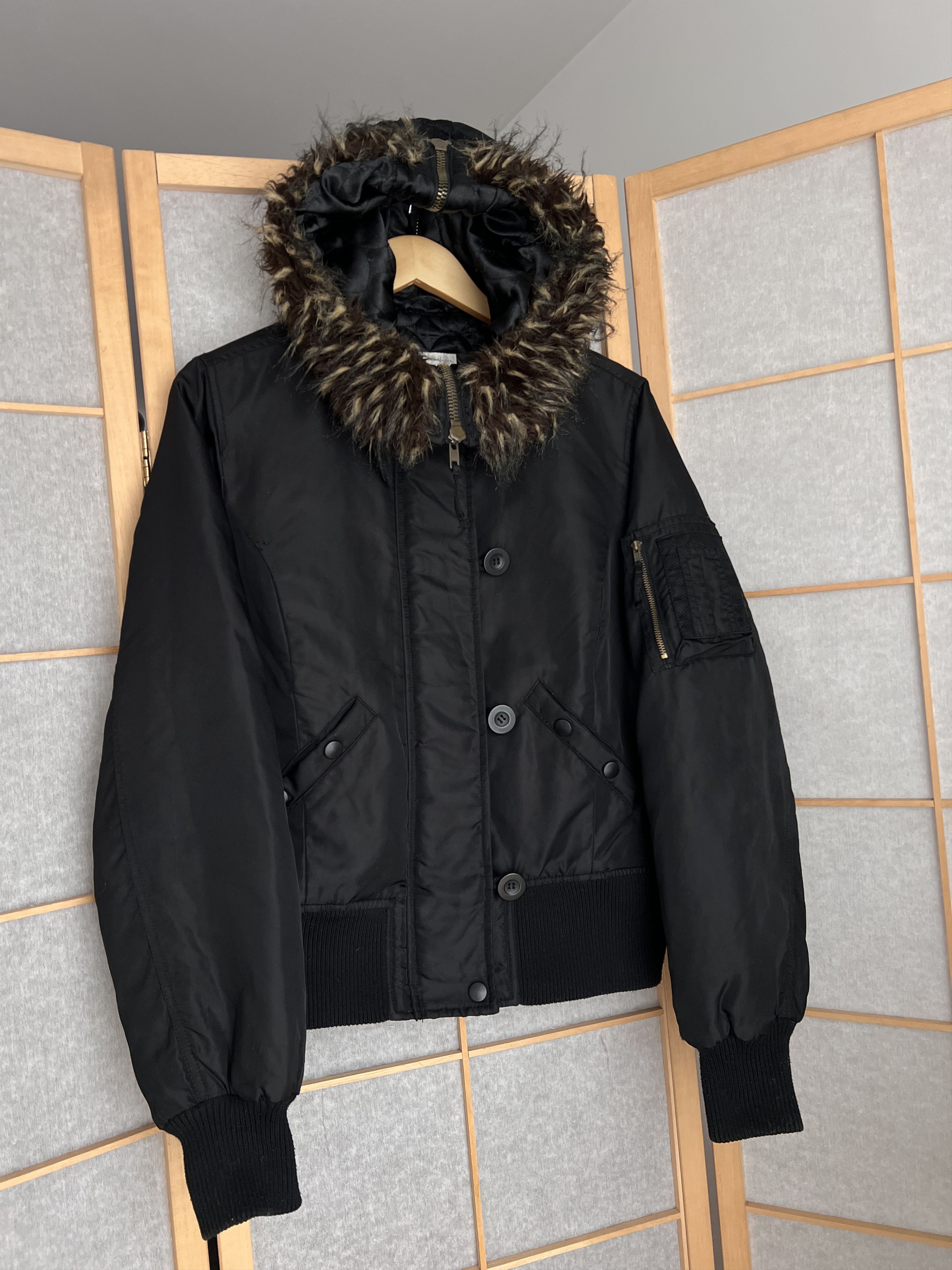 If Six Was Nine Avant garde vintage faux fur bomber jacket hood cropped punk Size M / US 6-8 / IT 42-44 - 21 Thumbnail