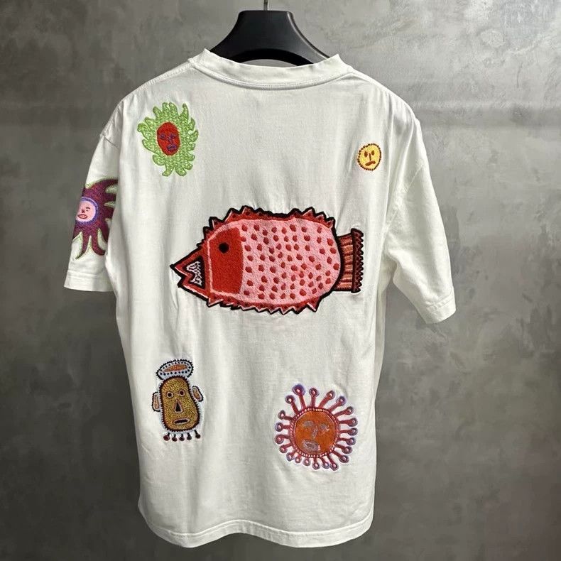 Louis Vuitton Louis Vuitton White Co-branded Cartoon Face Embroidered Cr Size US M / EU 48-50 / 2 - 2 Thumbnail