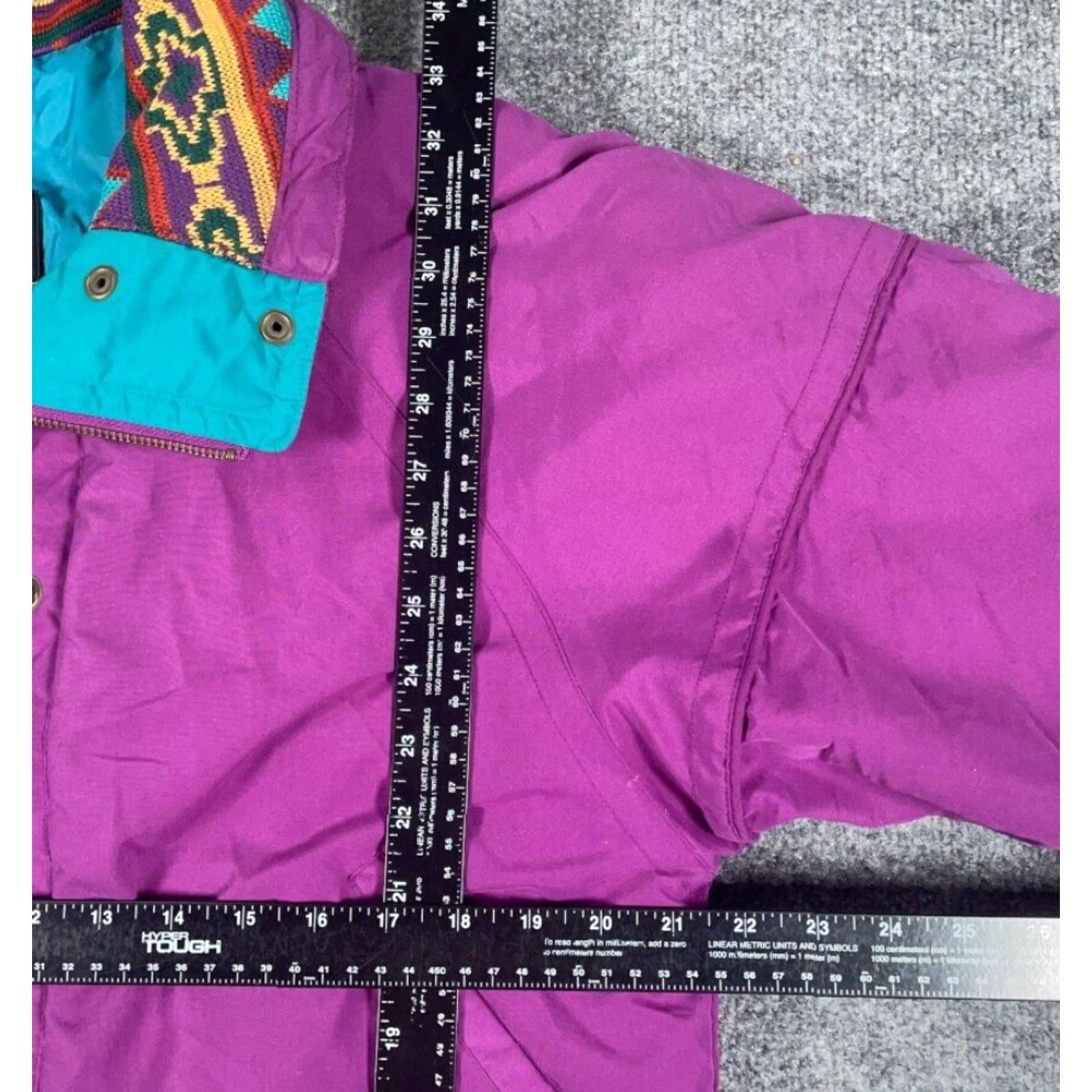 London Fog VINTAGE London Fog Parka Jacket Women XS Purple Aztec Collar Hooded Full Zip Insulated Lined Polyester Size XS / US 0-2 / IT 36-38 - 5 Thumbnail