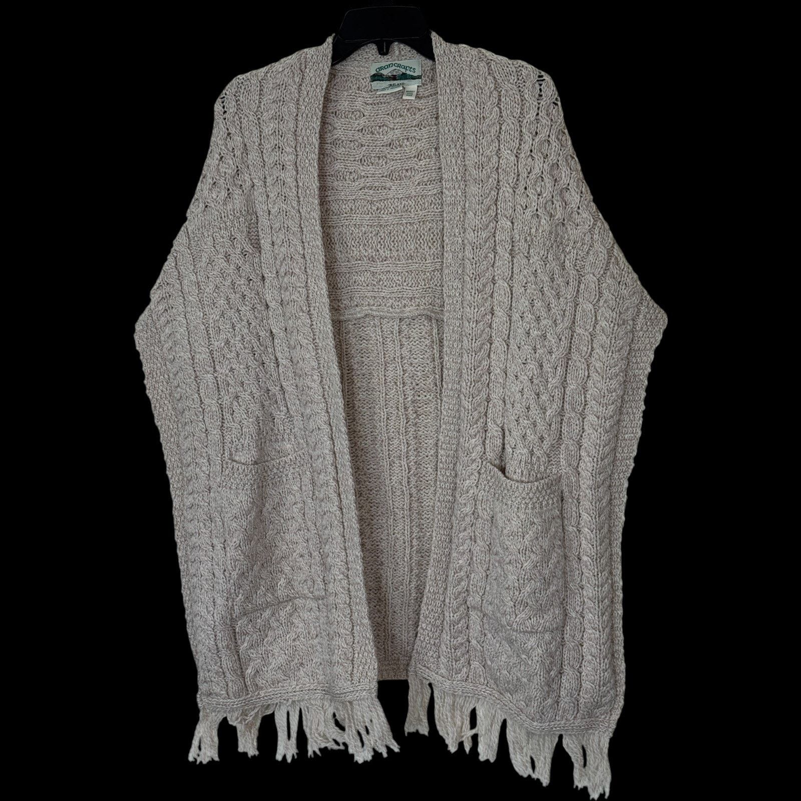 Aran Crafts Aran Craft 100% Merino Wool Shawl Fringe Trim Parsnip Size ONE SIZE - 1 Thumbnail