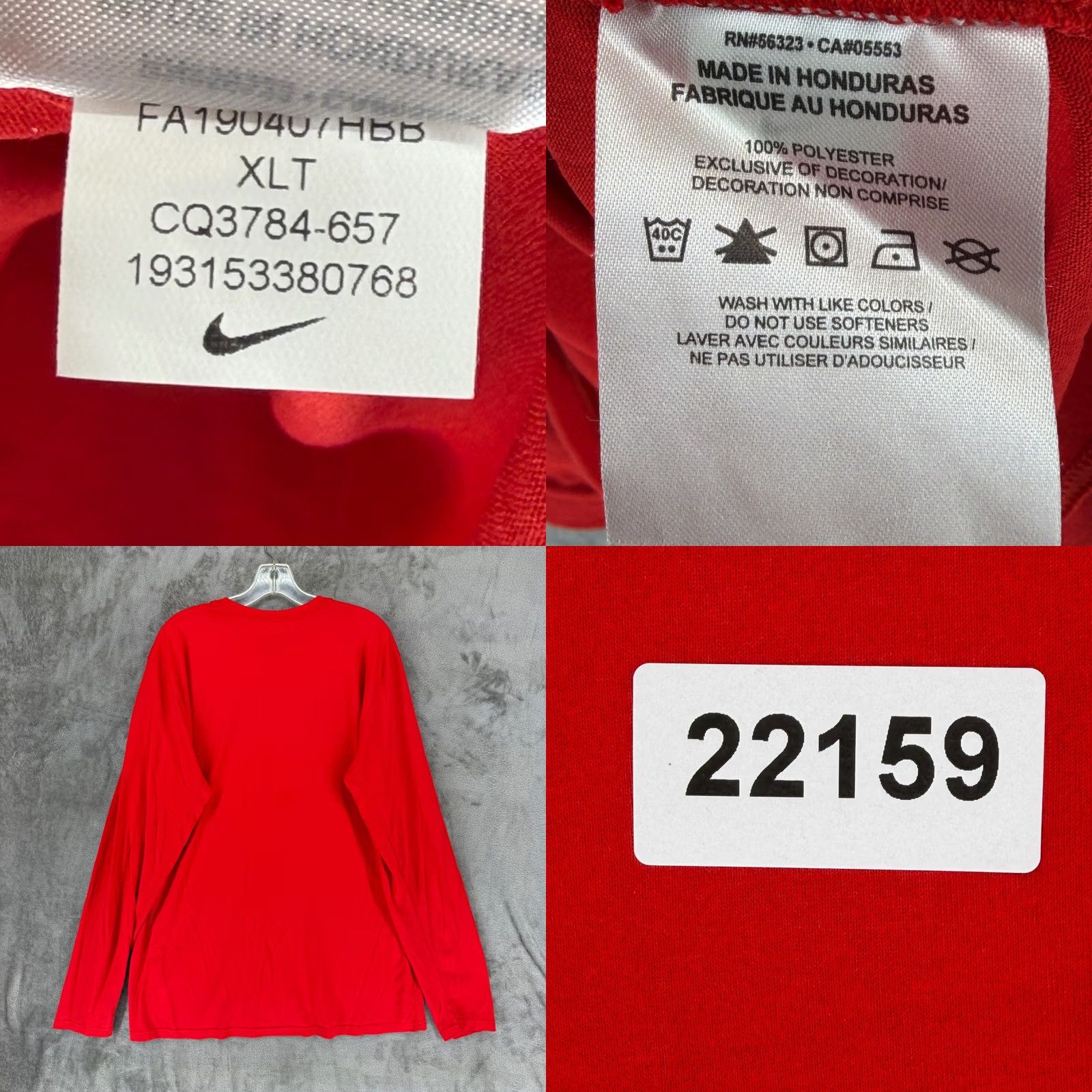 Nike Nike Dri-FIT Long Sleeve Shirt College Park Skyhawks NBA G League Red XLT CQ3784 Size US XL / EU 56 / 4 - 8 Thumbnail