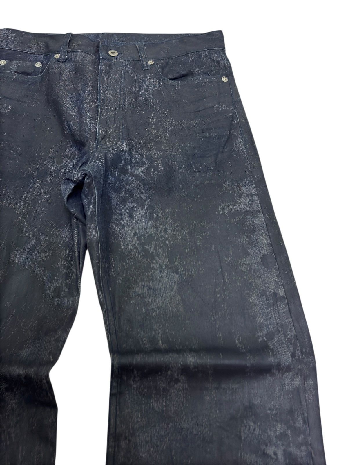 If Six Was Nine Monsieur Nicole by Yukio Kobayashi Waxed Coated Sleek Denim Size US 29 - 5 Thumbnail