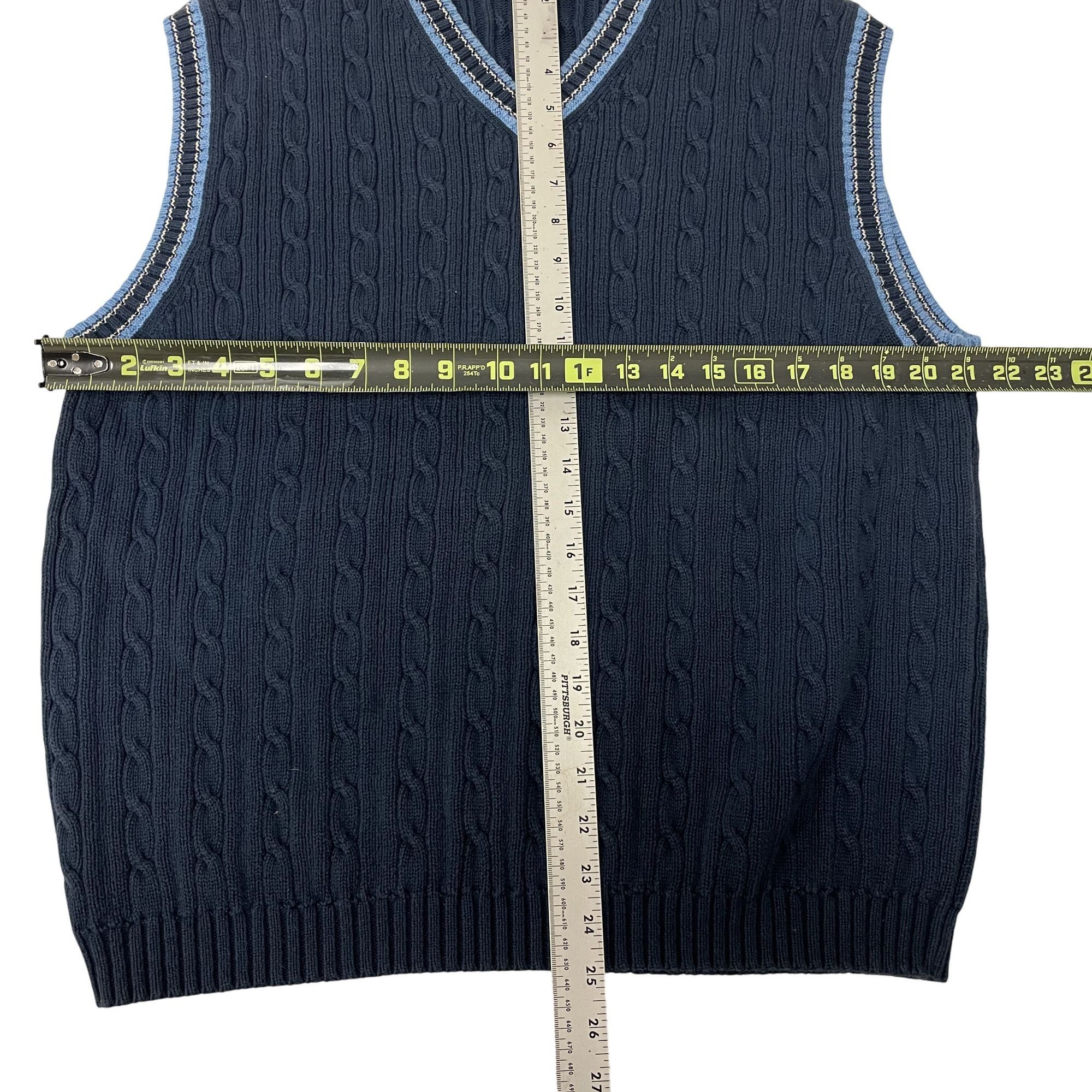 Brooks Brothers Brooks Brothers 346 Cotton Cable KNIT V Neck SWEATER Vest Size US L / EU 52-54 / 3 - 6 Thumbnail