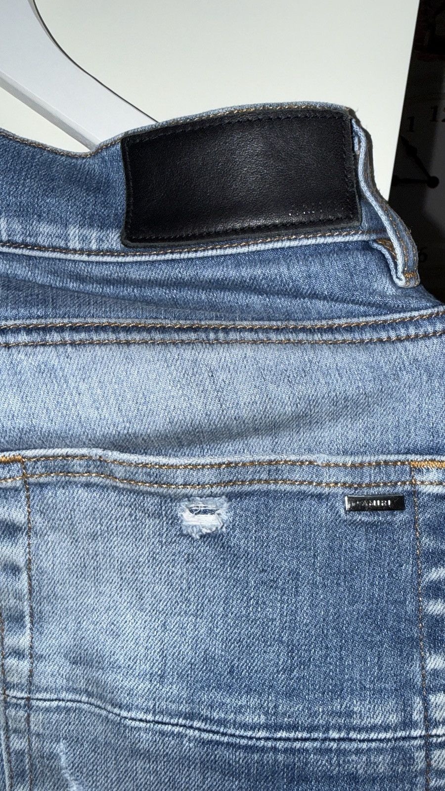 Amiri Amiri Mx1 Blue patch denim jeans Size US 32 / EU 48 - 4 Thumbnail