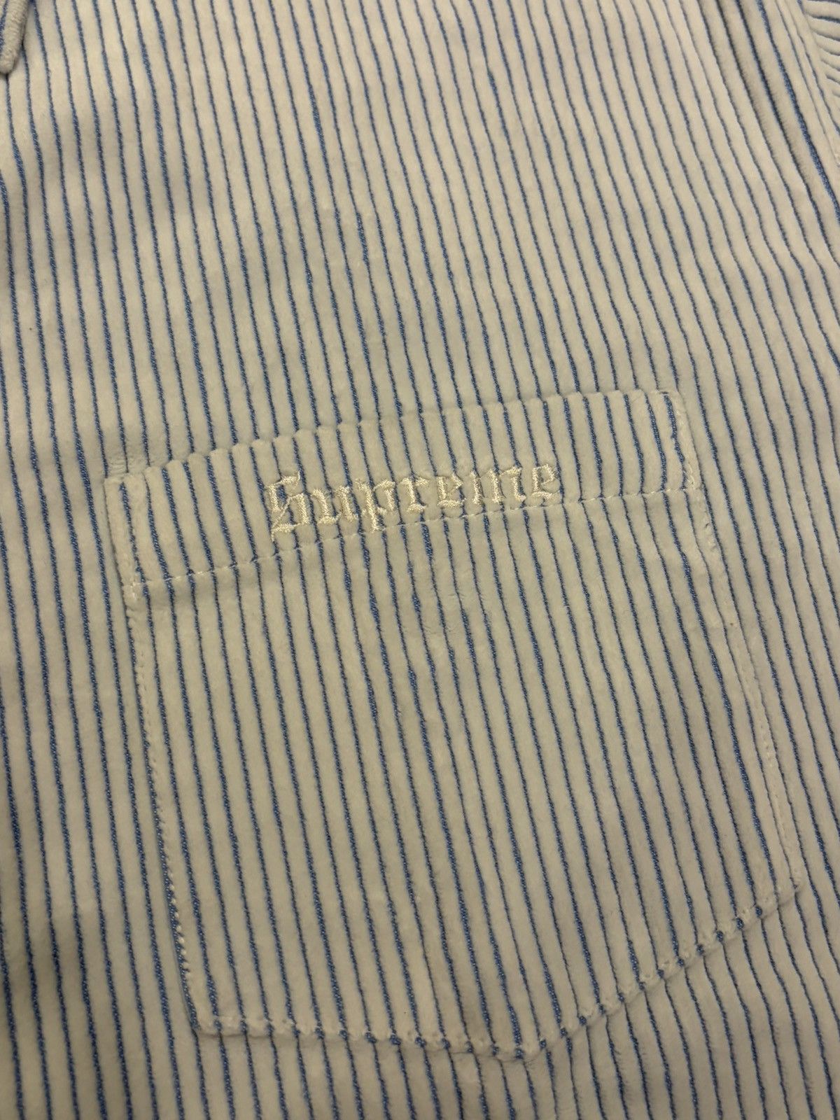 Supreme Supreme two tone corduroy shirt white and blue Size US L / EU 52-54 / 3 - 3 Thumbnail