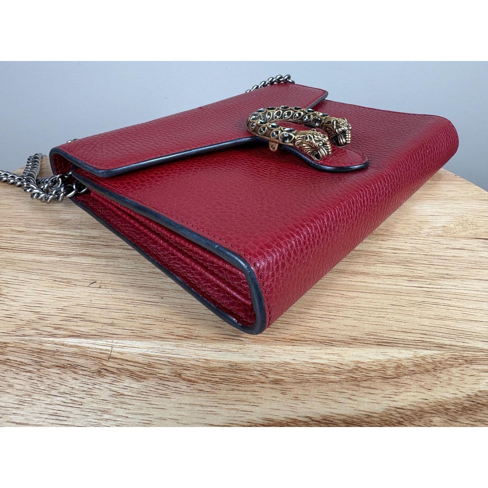 Gucci Authentic Gucci Calfskin Mini Dionysus Chain Wallet Red Size ONE SIZE - 7 Thumbnail