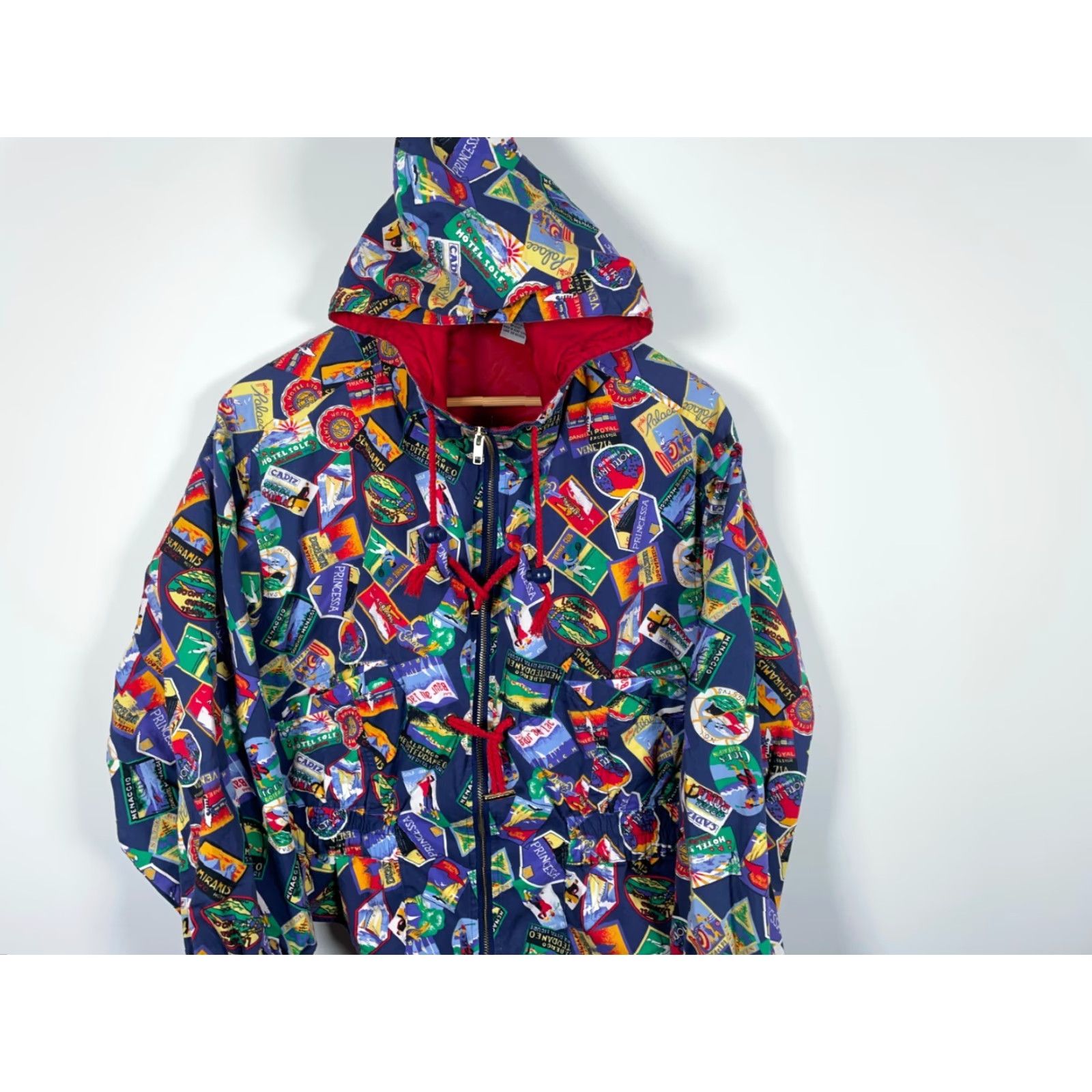 Vintage VINTAGE Line-Up 90s Cruise Line Jacket Wool? Actually cotton windbreaker Hooded Zip Toggle Women's Small Blue Size S / US 4 / IT 40 - 4 Thumbnail