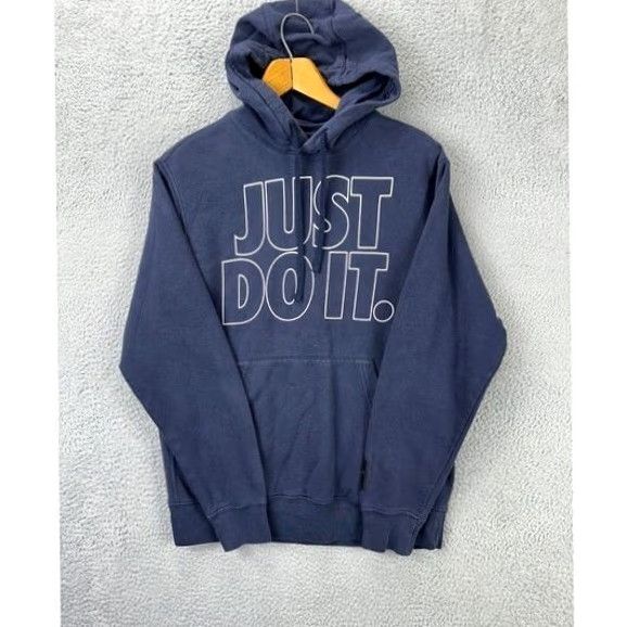 Nike Nike Just Do It Hoodie Sweatshirt Mens Medium Blue Pullover Hooded Logo Graphic Print Size US M / EU 48-50 / 2 - 3 Thumbnail