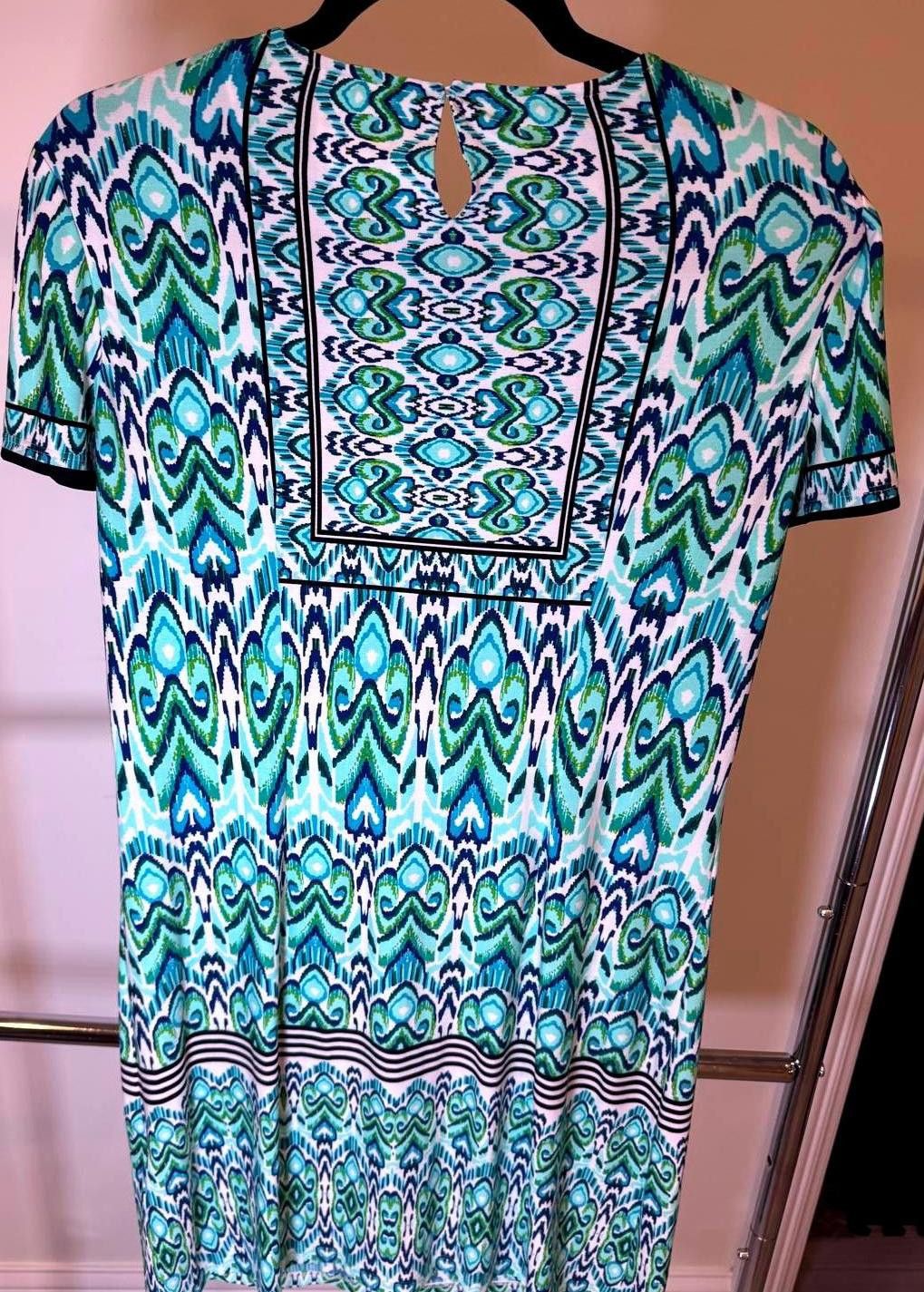 Designer Maggy London Colorful Print Dress - Size 10 Size L / US 10 / IT 46 - 2 Thumbnail