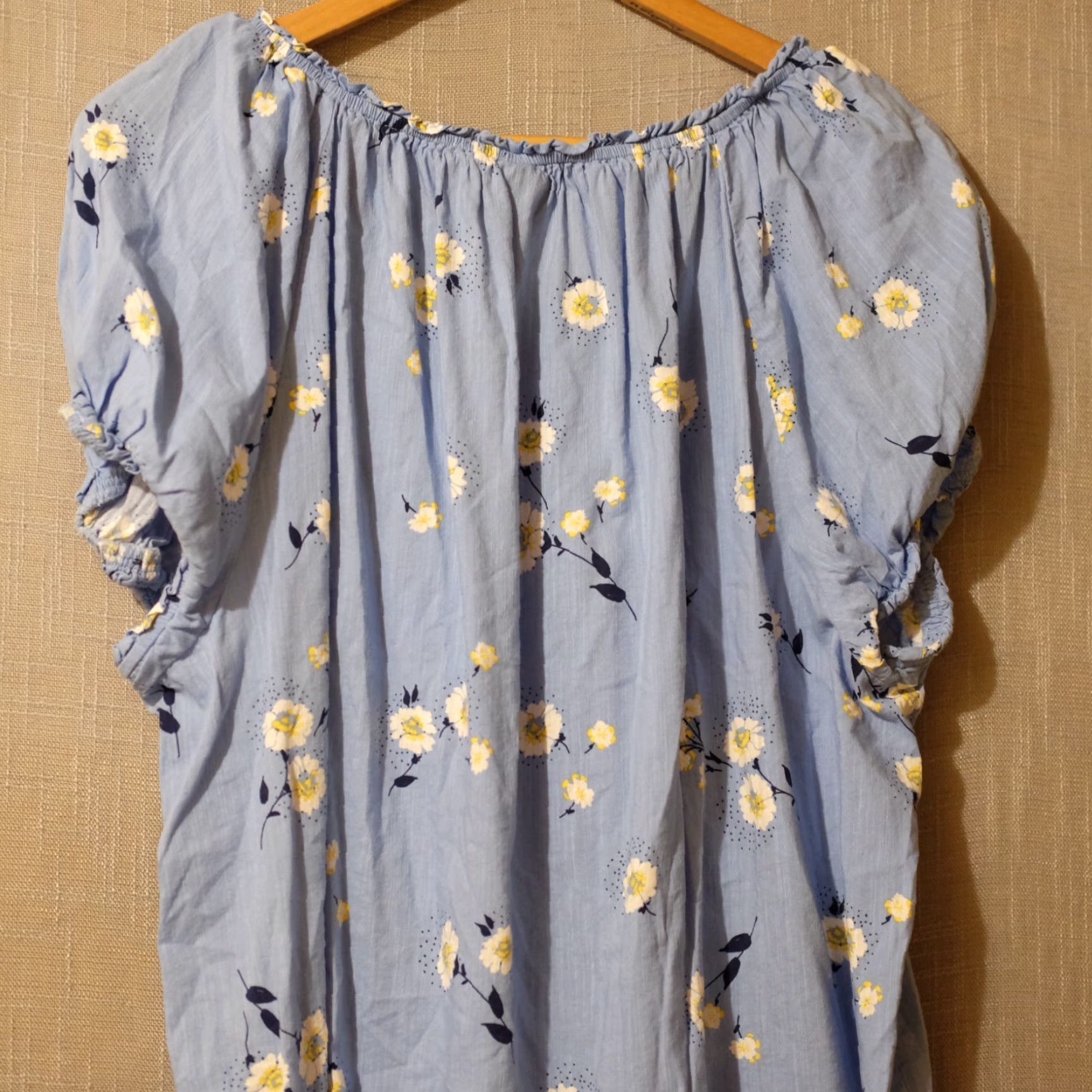 Vintage EUC St. Johns Bay Short Sleeve Blue Floral Tie Neck Blouse Women's 2X Shirt Womens Plus 2X Blue Floral Tie Neck Blouse Size XXL / US 16-18 / IT 52-54 - 5 Thumbnail